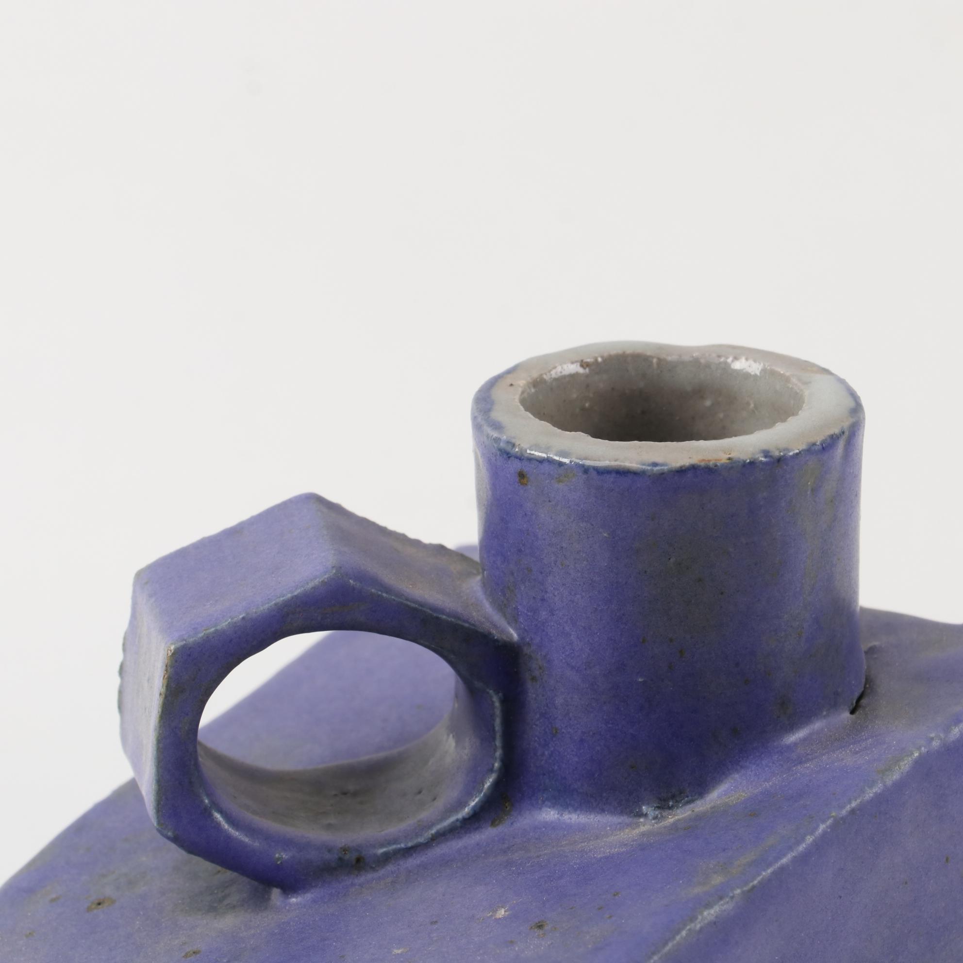 Studio Style Slab-Built Stoneware Bottle Vases