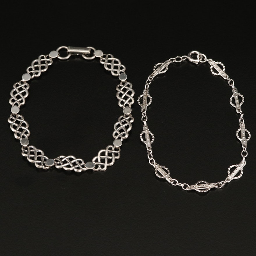 Vintage Sterling Silver Bracelets Featuring Beau Sterling