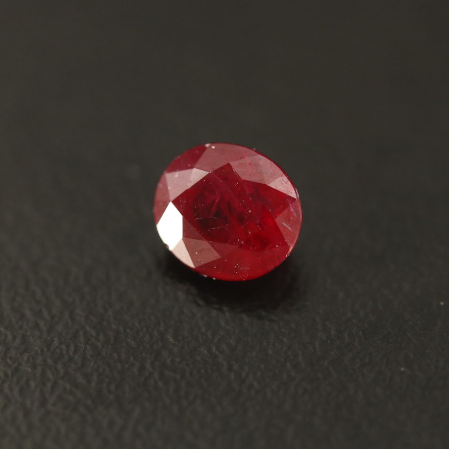 Loose 1.52 CT Oval Faceted Ruby
