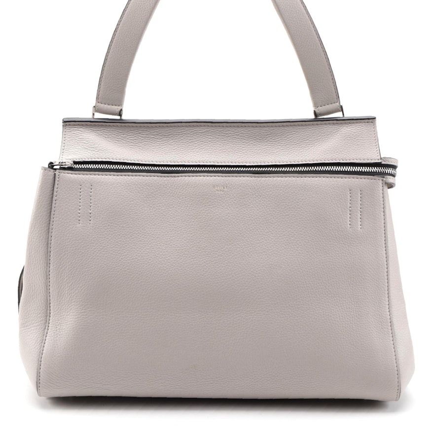 Céline Edge Handbag in Slate Grey Pebble Grain Leather