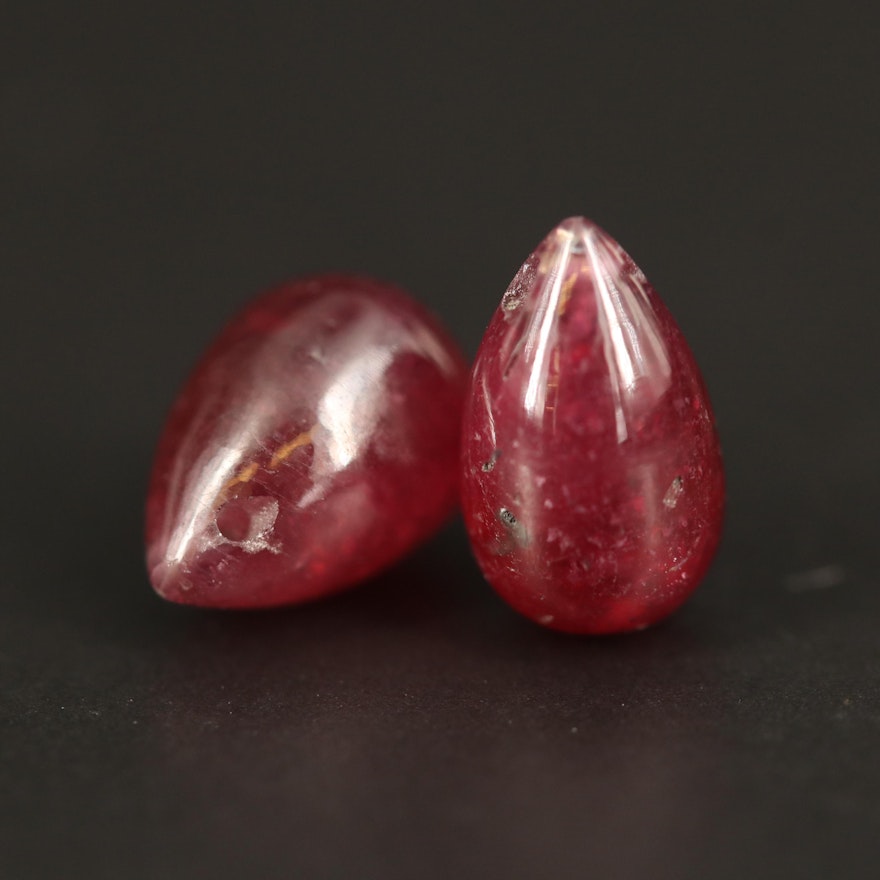 Loose Pear Drop Shaped Filled Corundum Beads