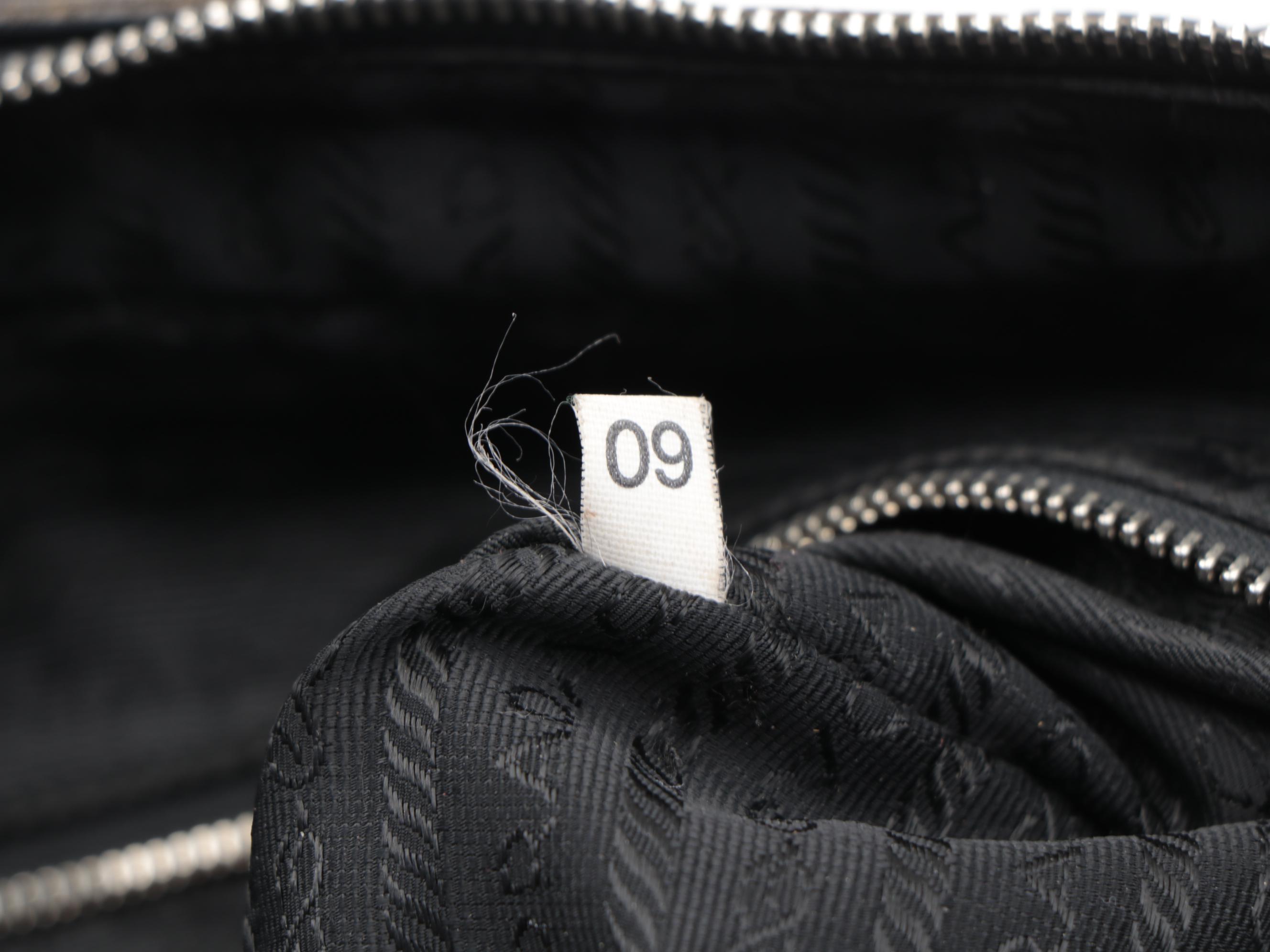 Prada Tessuto Satchel Bag in Black Nylon with Leather Trim