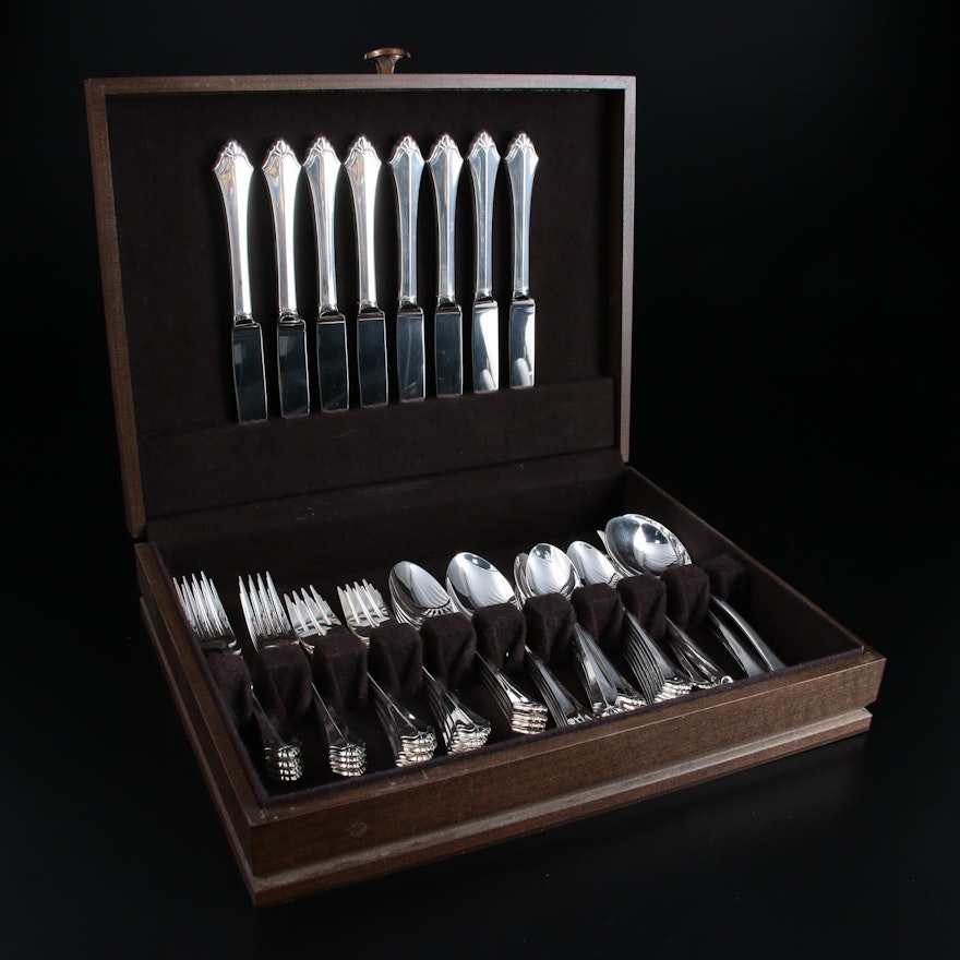 Oneida "Kenwood" Stainless Steel Flatware in Storage Box, Late 20th to 21st C.