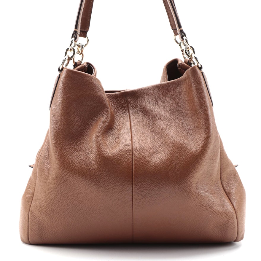 Coach Phoebe Hobo Bag in Brown Pebble Grain Leather