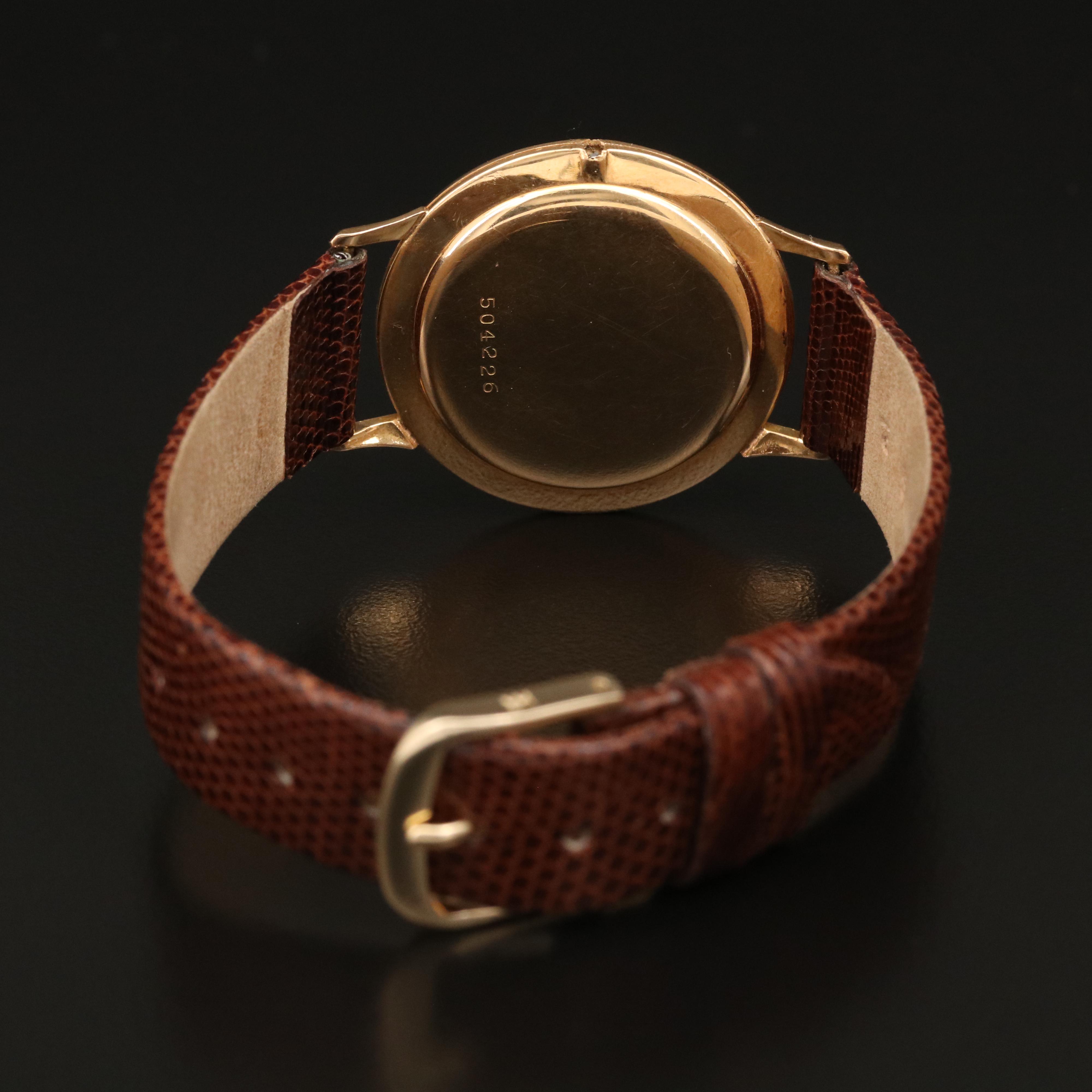 Vintage Edox 18K Yellow Gold Stem Wind Watch