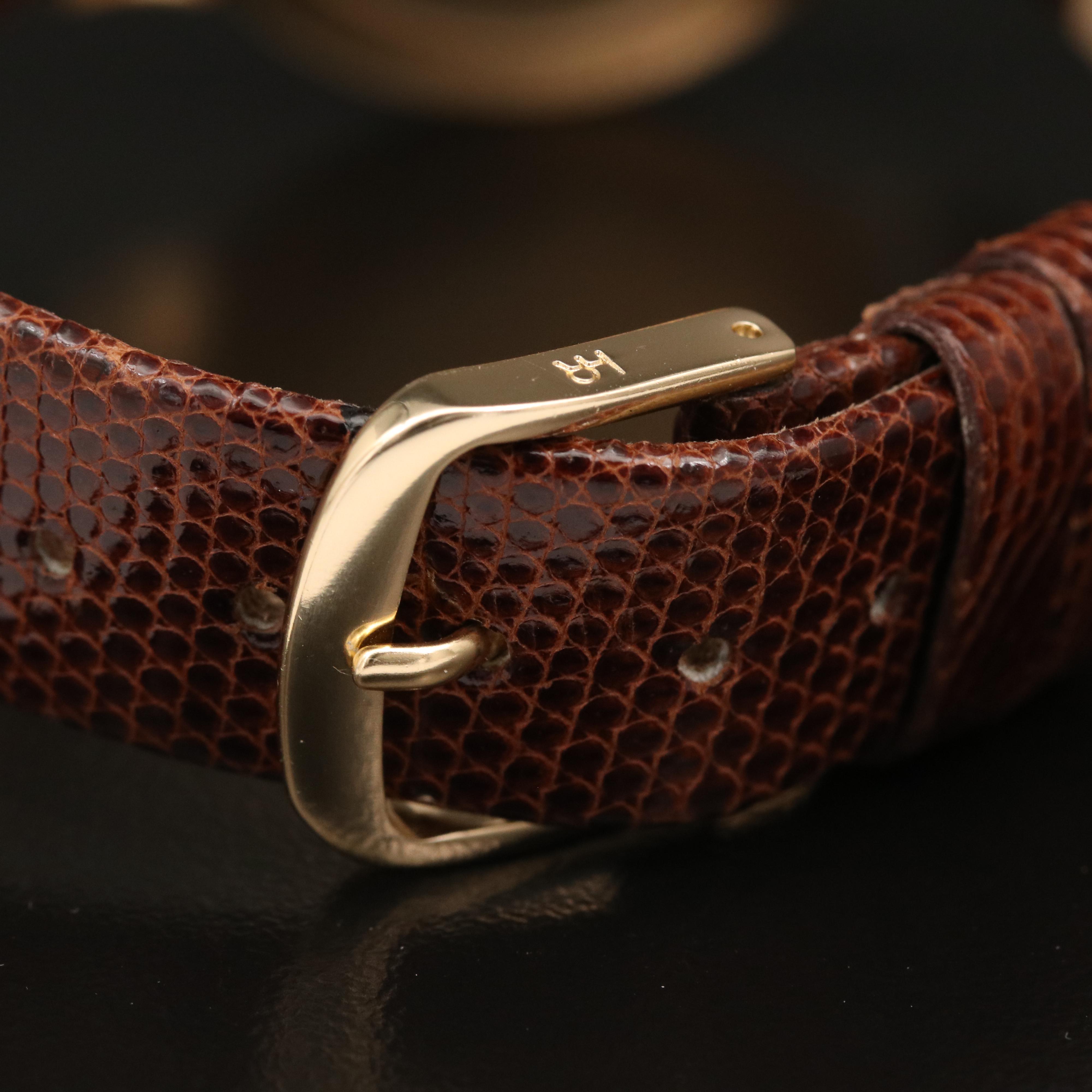 Vintage Edox 18K Yellow Gold Stem Wind Watch