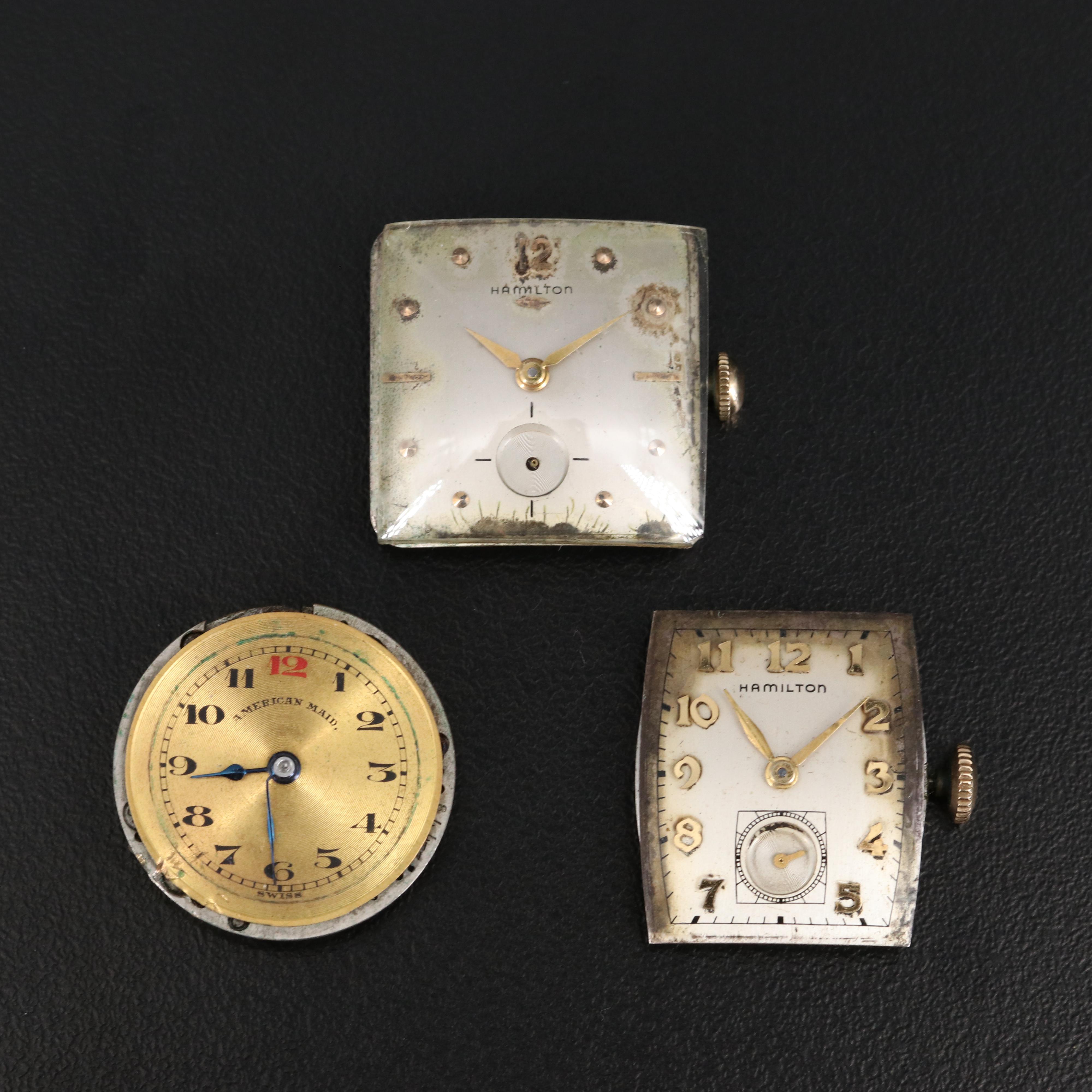 Stem Wind Watch Movements Including Omega, Bulova and Hamilton