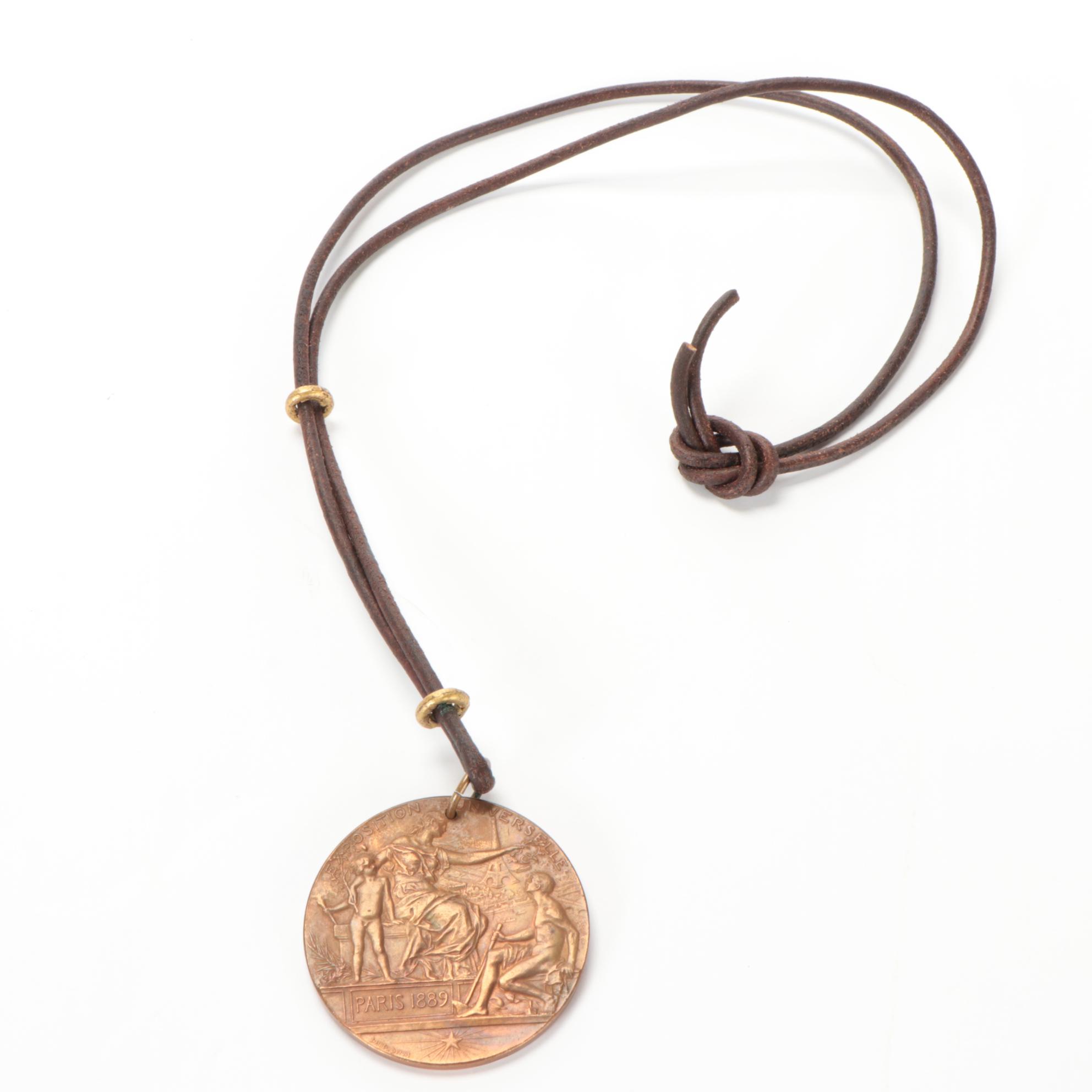 Maggie Smith Found Object Necklace with French Marianne Medallion