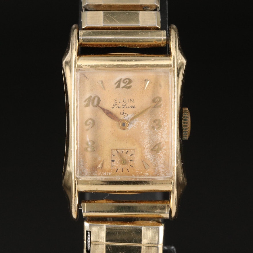 Vintage Elgin DeLuxe Stem Wind Wristwatch