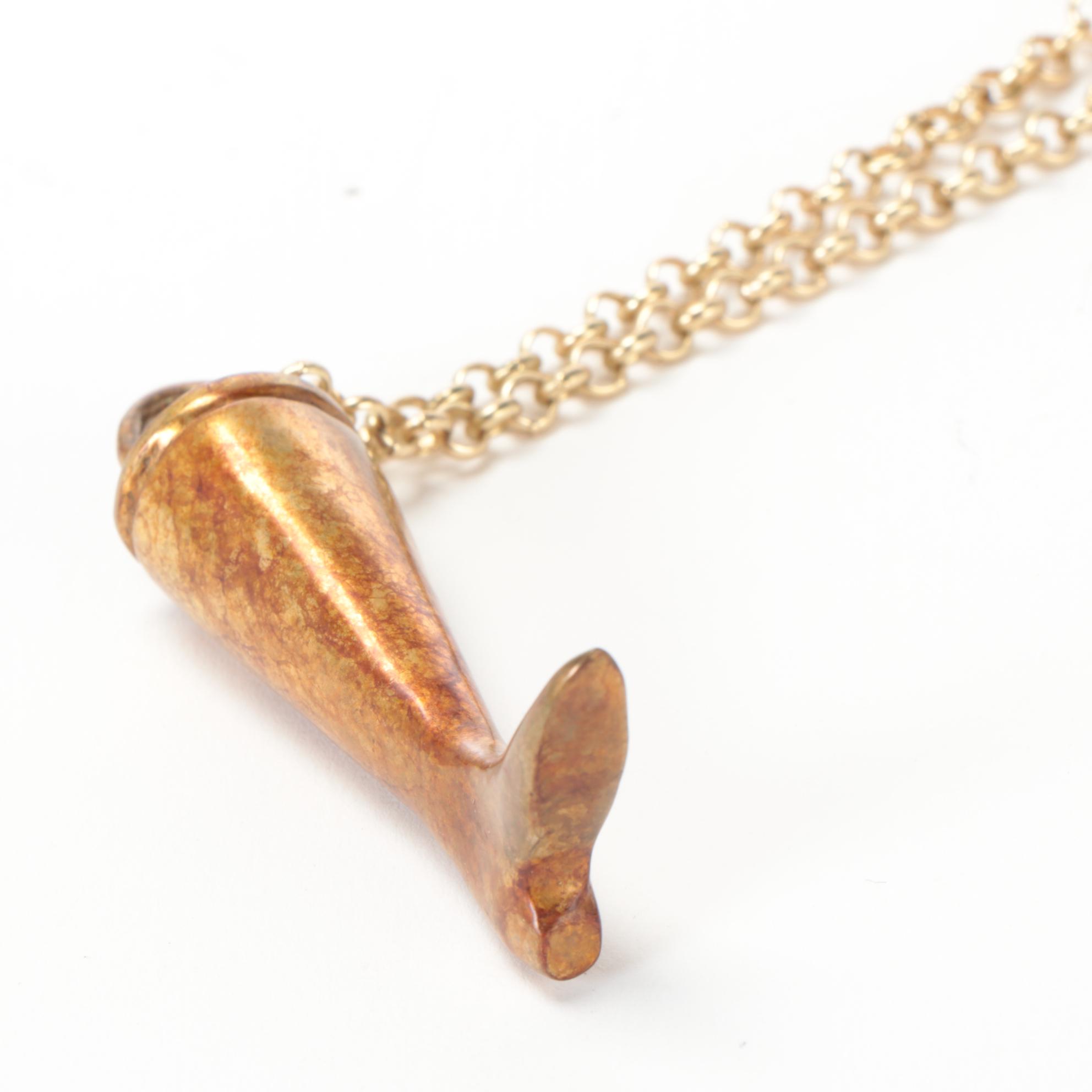 Maggie Smith Found Object Necklace with Bronze Boot "Riding Boot"