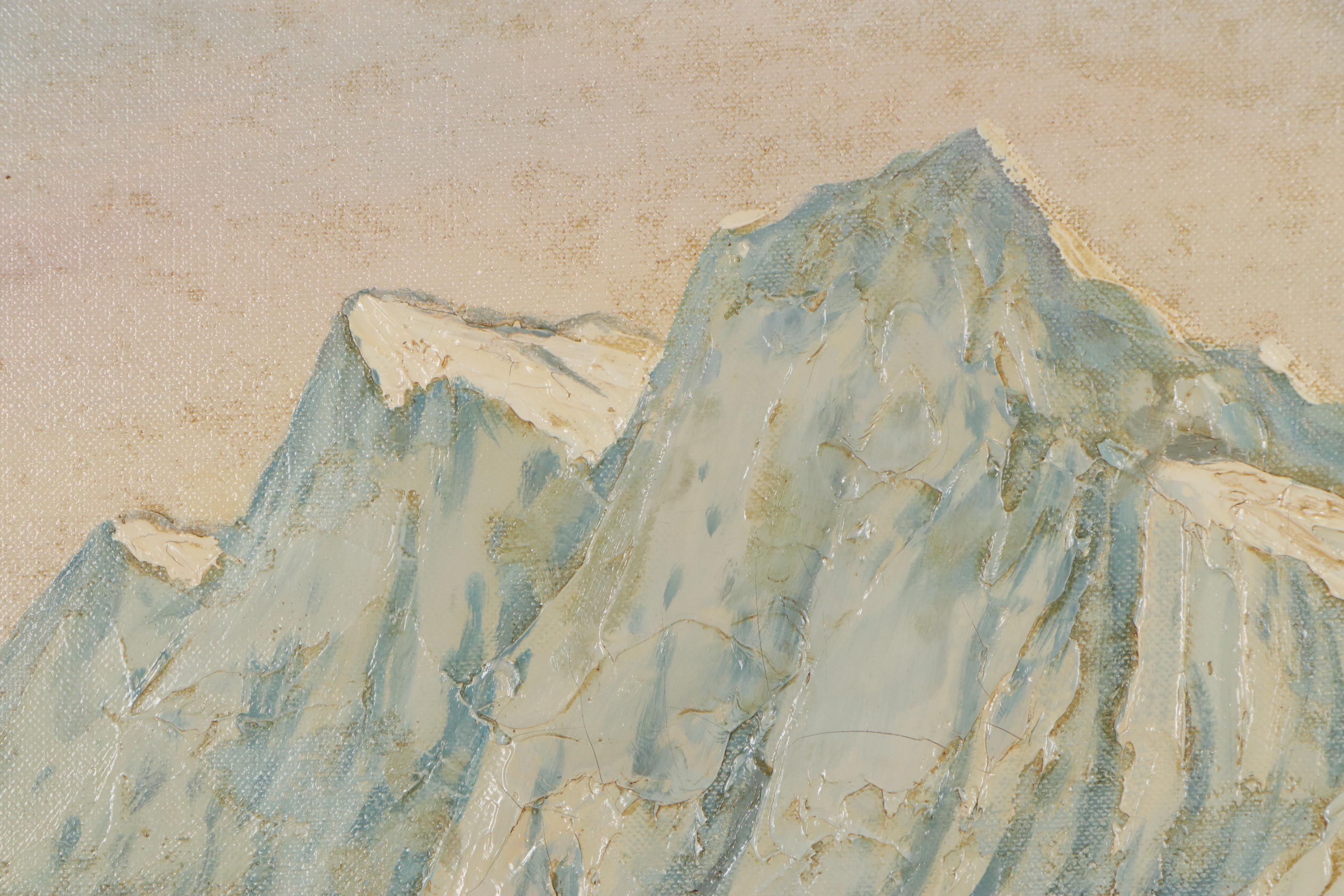 Clifton Wheeler Oil Painting of Mountain Lake, 1951