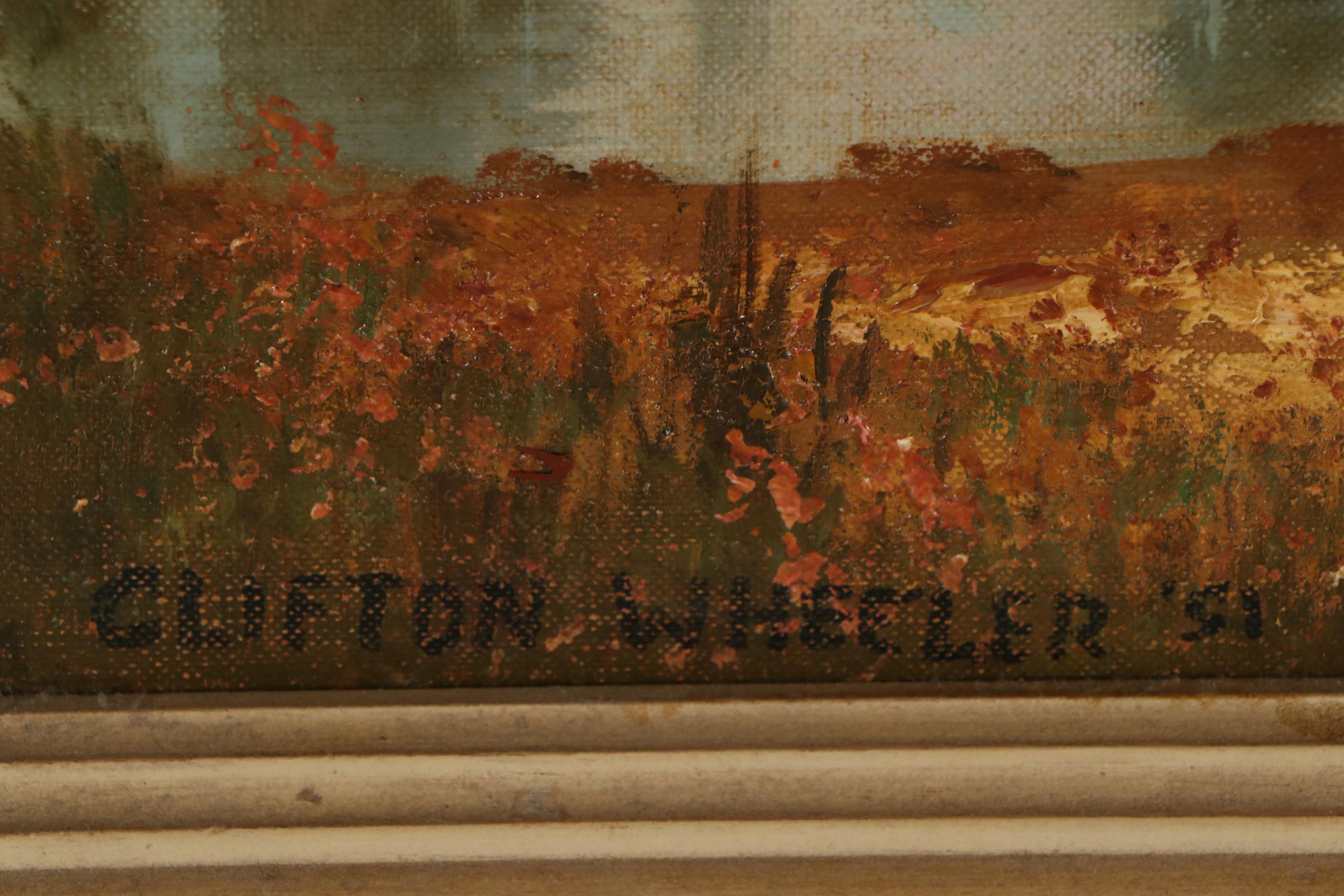 Clifton Wheeler Oil Painting of Mountain Lake, 1951