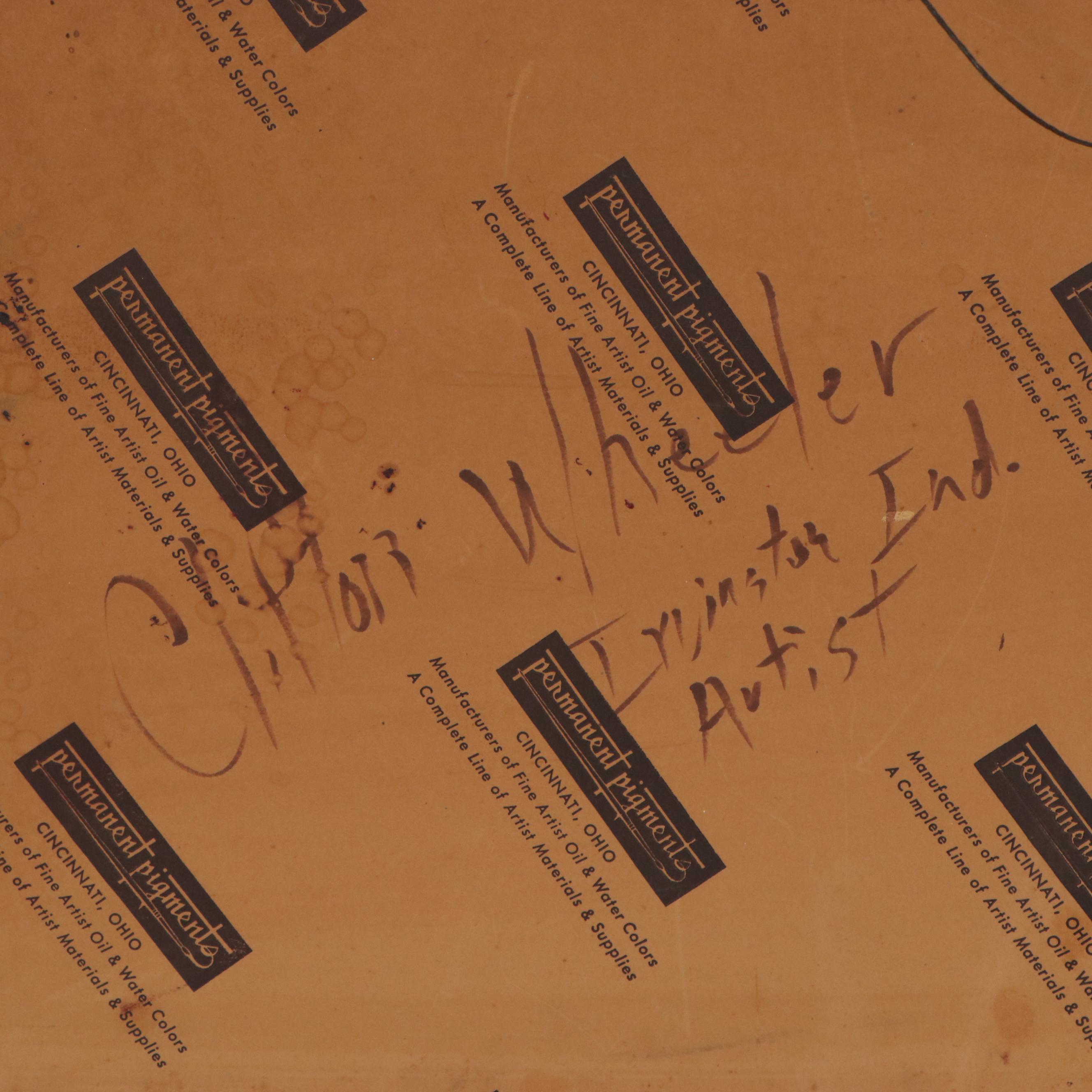 Clifton Wheeler Oil Painting of Mountain Lake, 1951