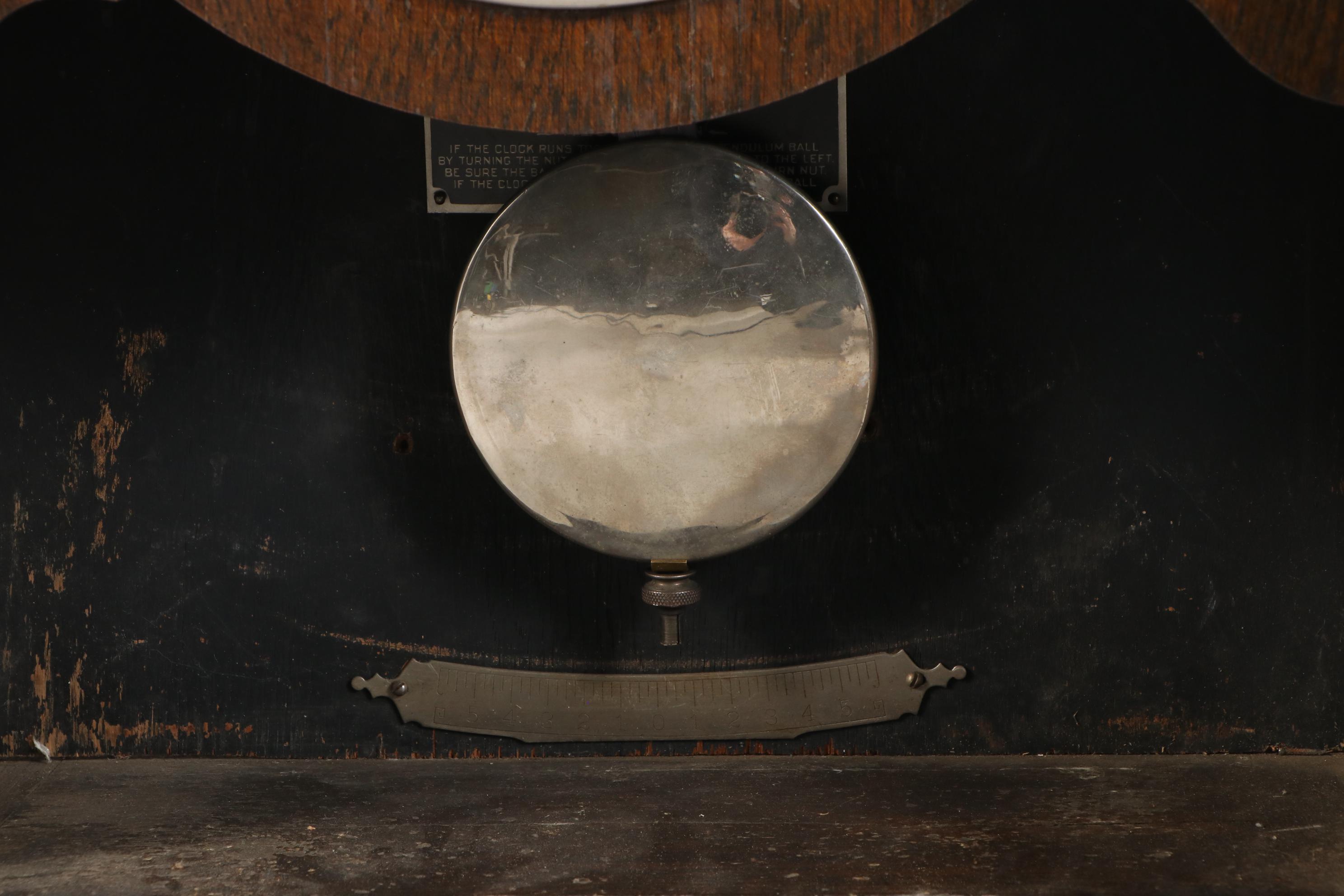 The Cincinnati Time Recorder Co. Oak Case Pendulum Clock, Early 20th Century
