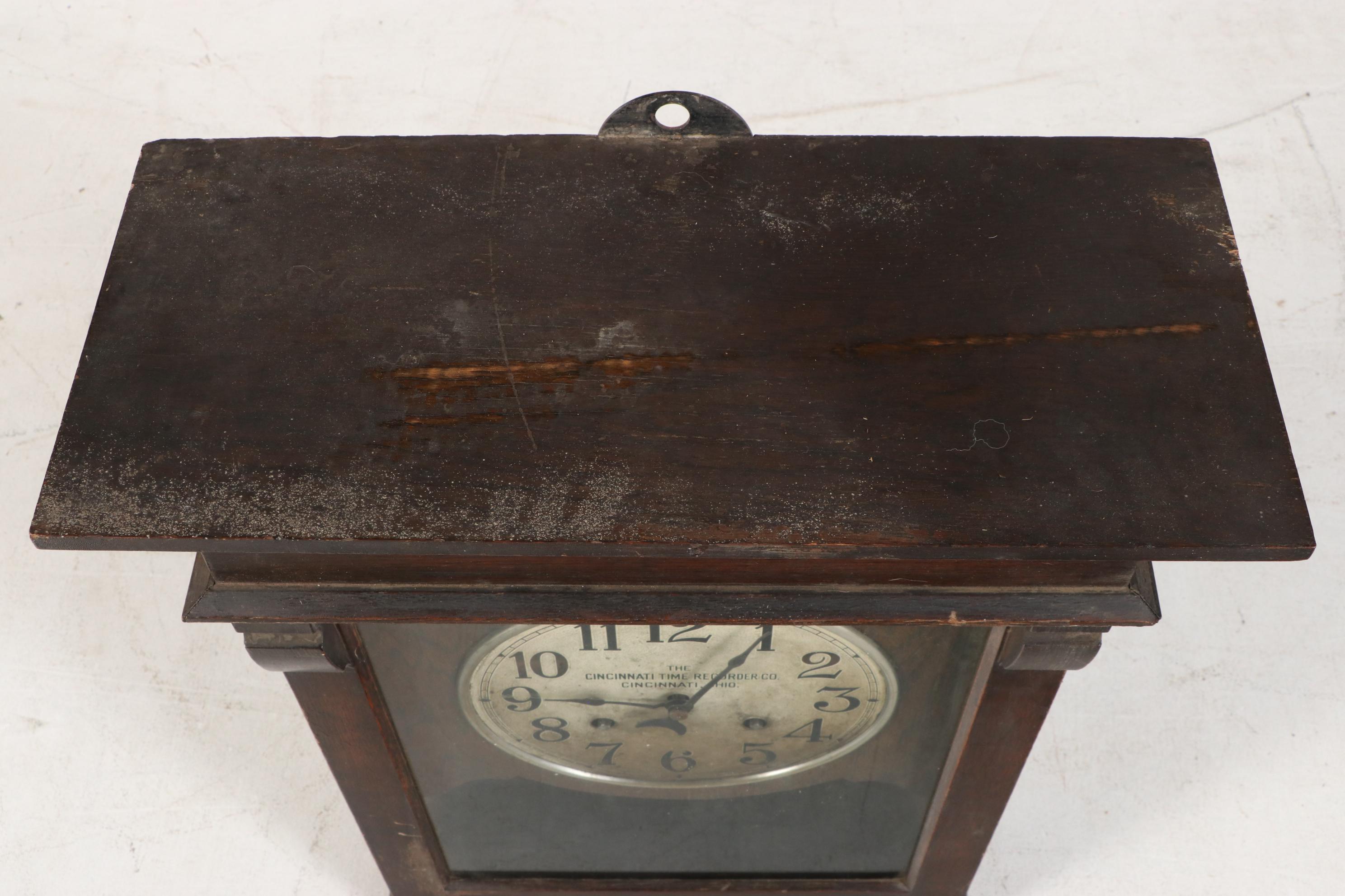The Cincinnati Time Recorder Co. Oak Case Pendulum Clock, Early 20th Century