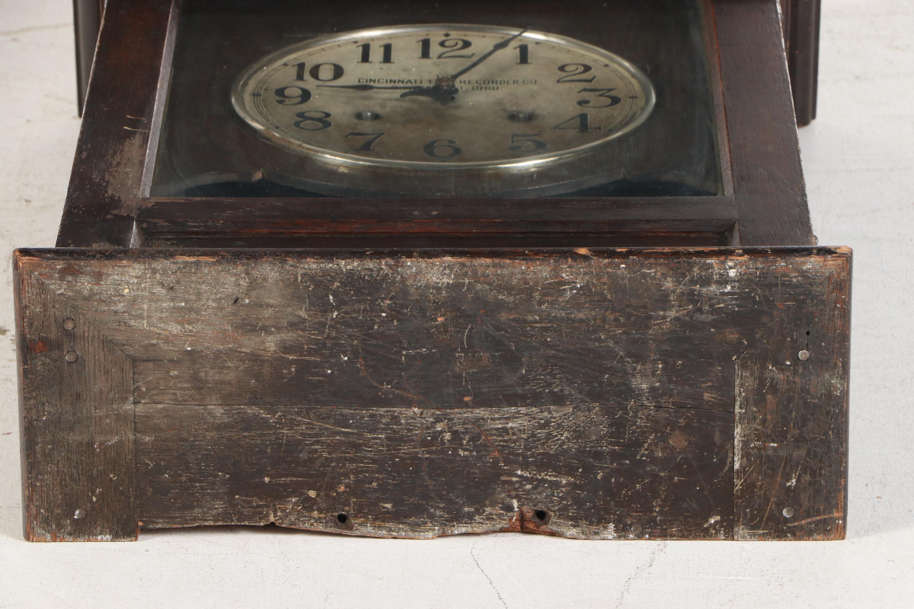 The Cincinnati Time Recorder Co. Oak Case Pendulum Clock, Early 20th Century