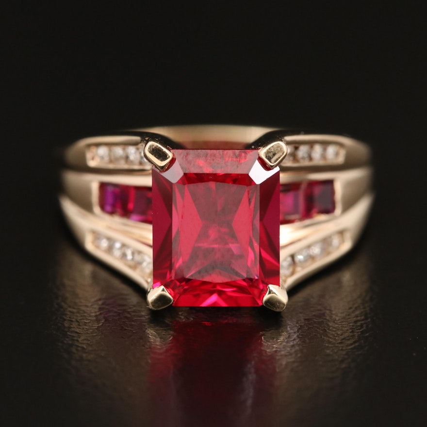 10K Ruby and Diamond Ring