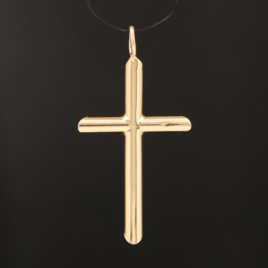 14K Yellow Gold Cross Pendant