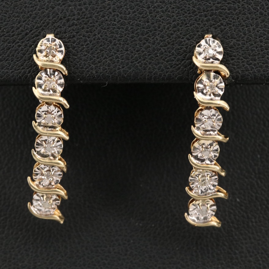 14K Diamond Illusion Set Dangle Earrings