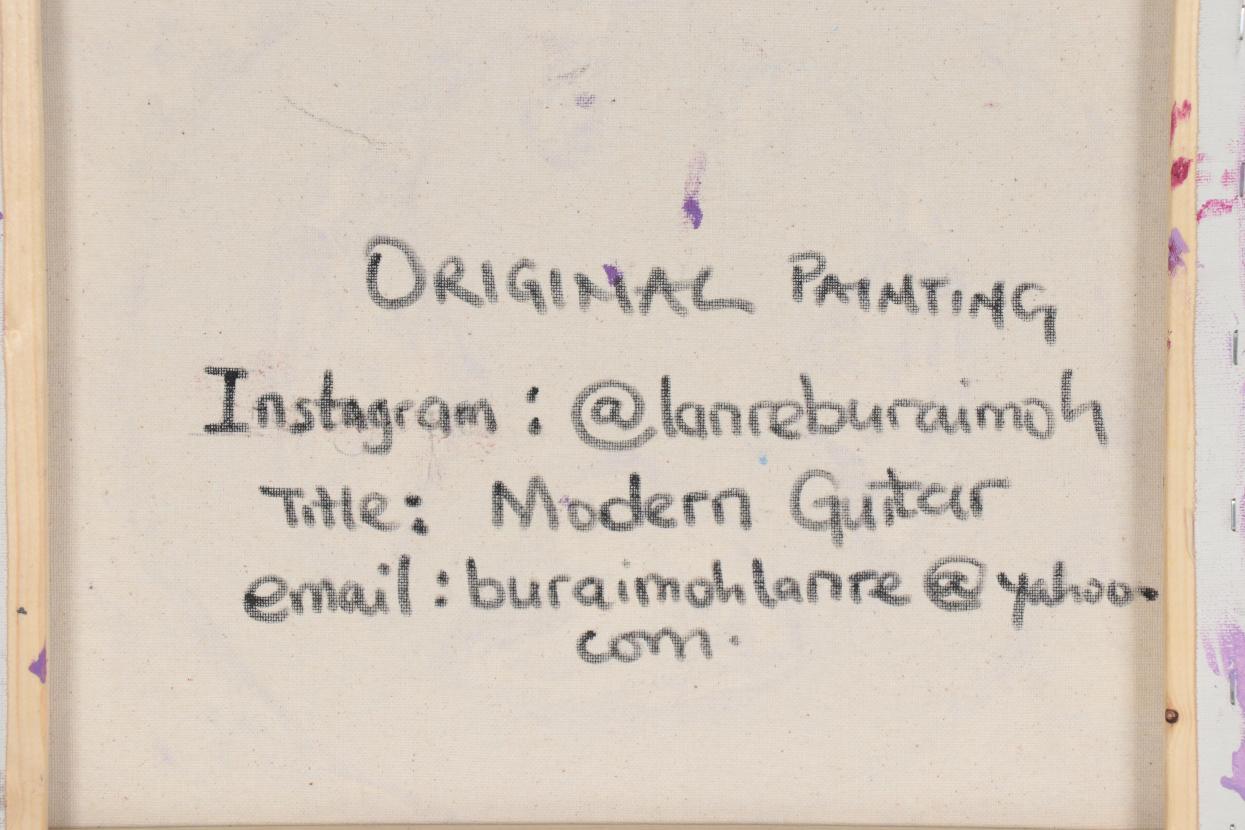 Lanre Buraimoh Acrylic Painting "Modern Guitar"