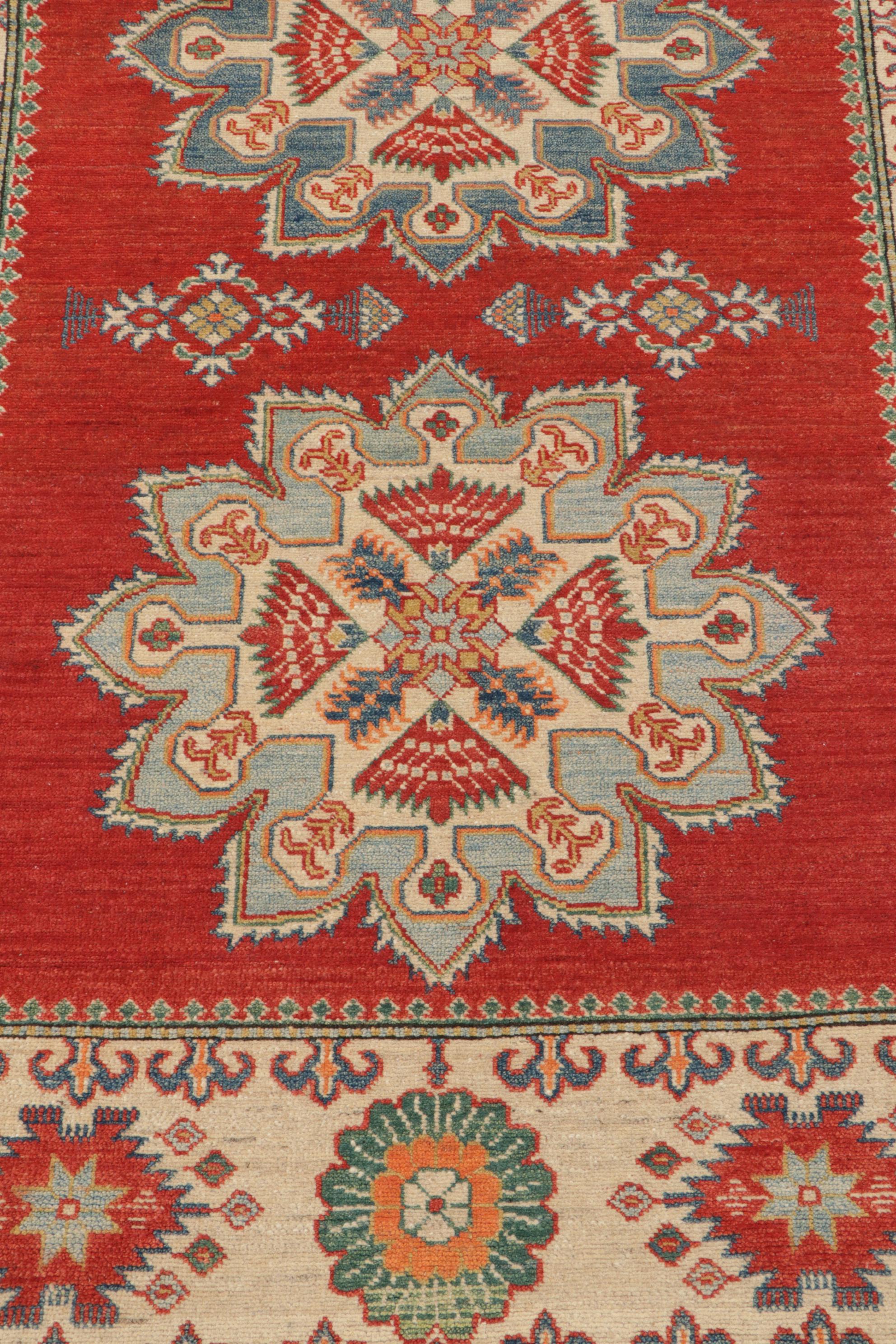 4'10 x 13' Hand-Knotted Indo-Caucasian Kazak Long Rug