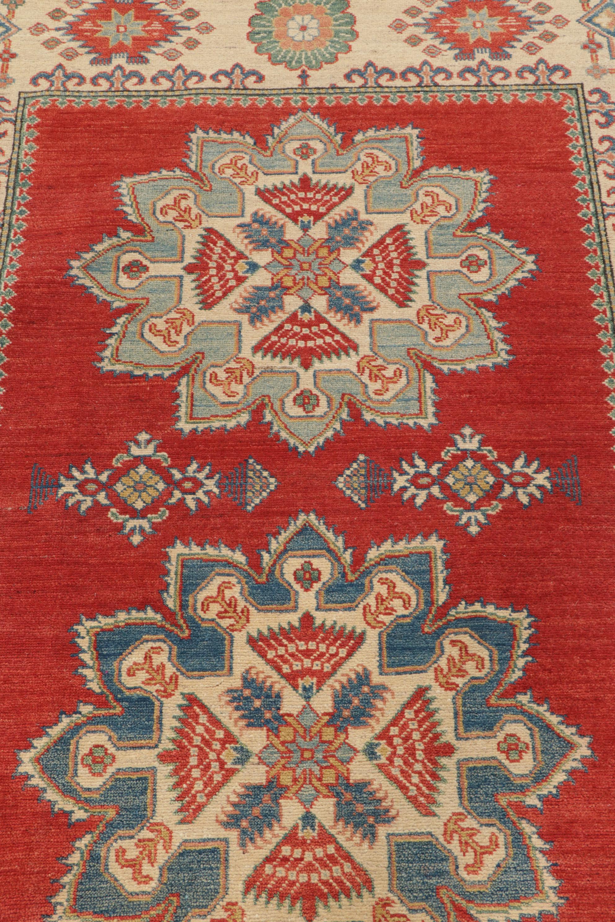 4'10 x 13' Hand-Knotted Indo-Caucasian Kazak Long Rug