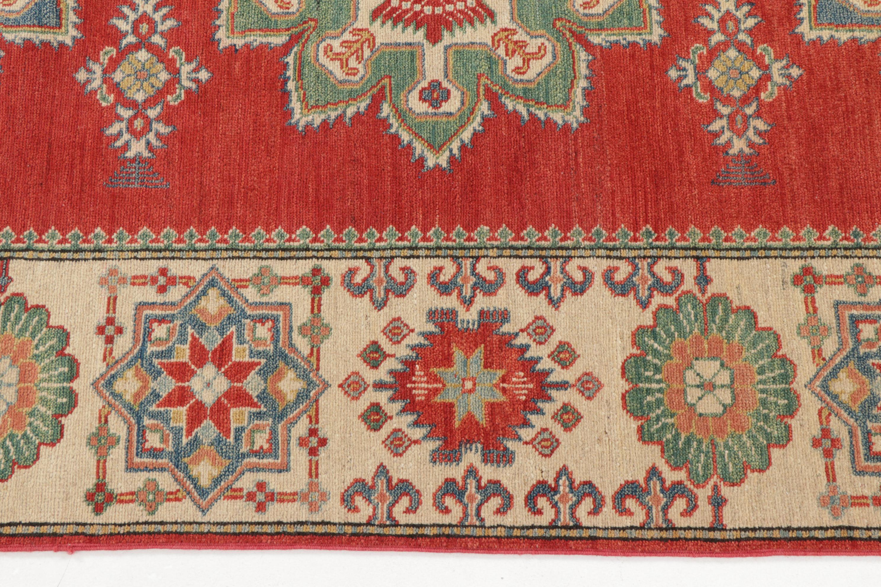 4'10 x 13' Hand-Knotted Indo-Caucasian Kazak Long Rug