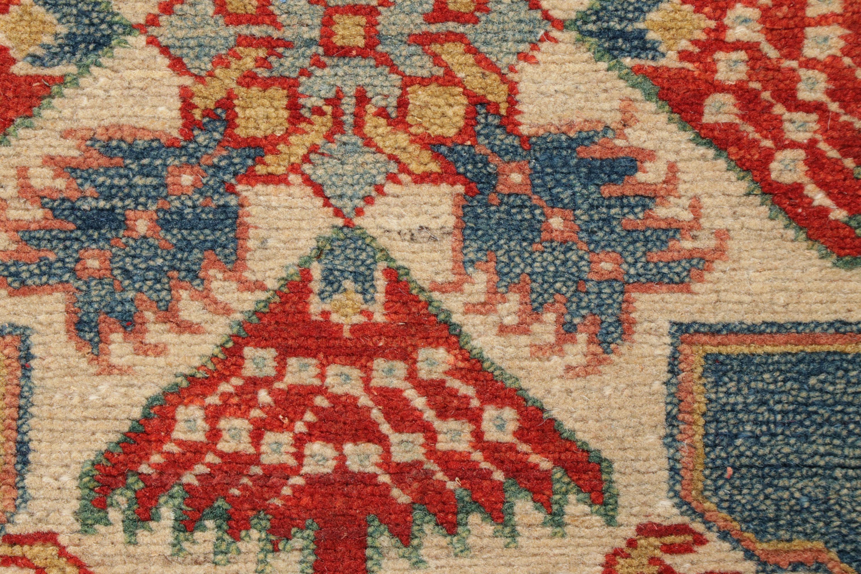 4'10 x 13' Hand-Knotted Indo-Caucasian Kazak Long Rug