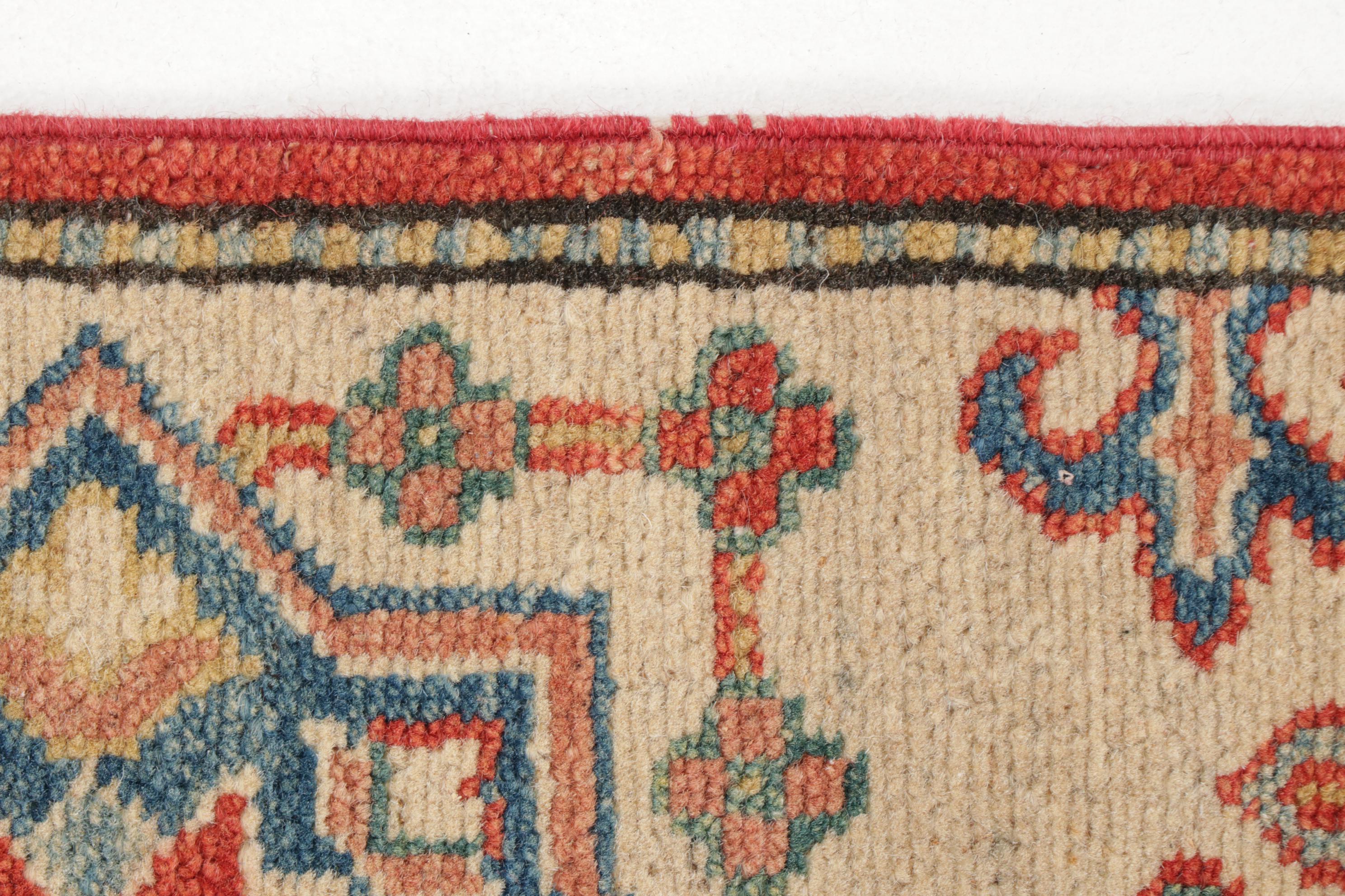 4'10 x 13' Hand-Knotted Indo-Caucasian Kazak Long Rug