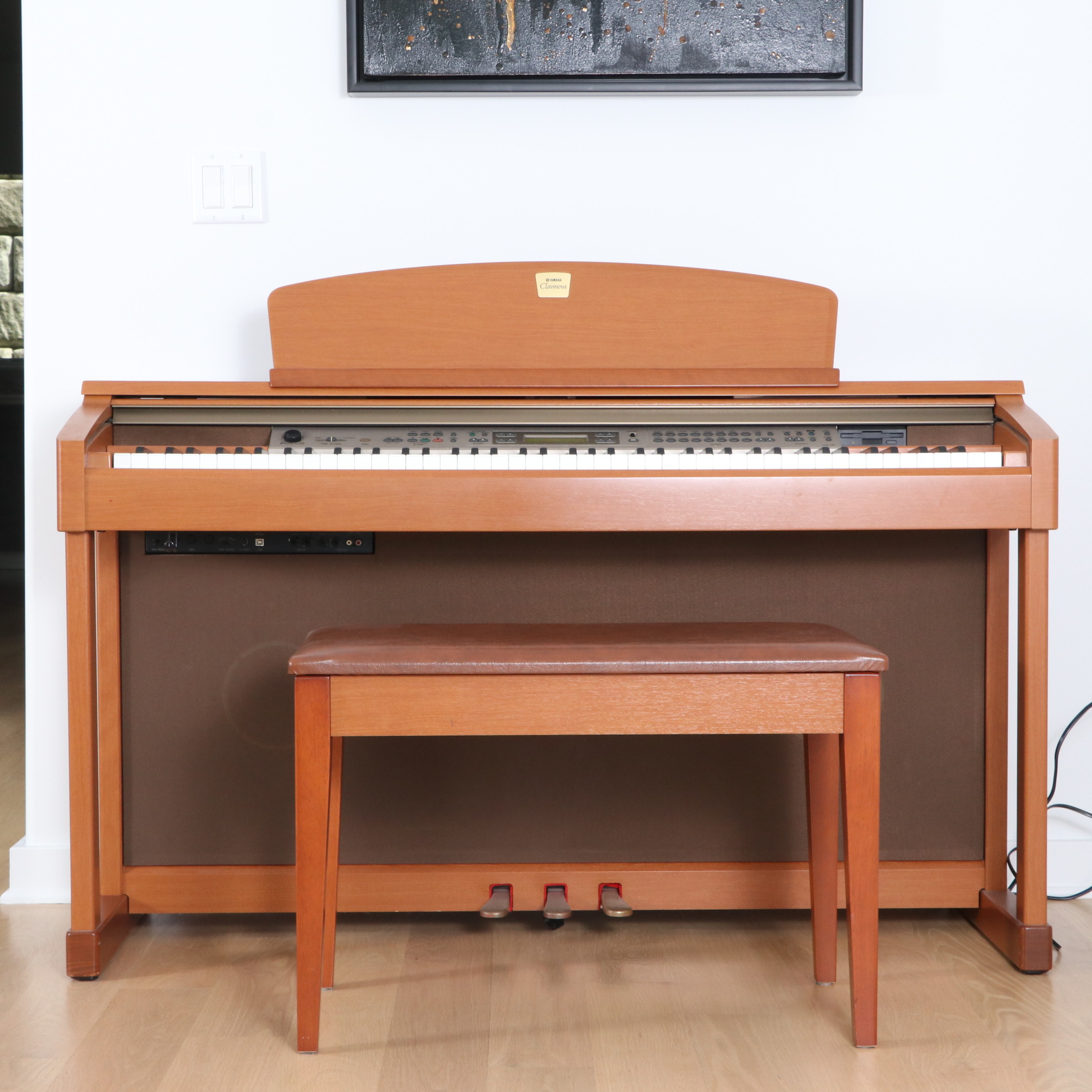 Yamaha Clavinova Piano Keyboard with Cherry Finish, 2002