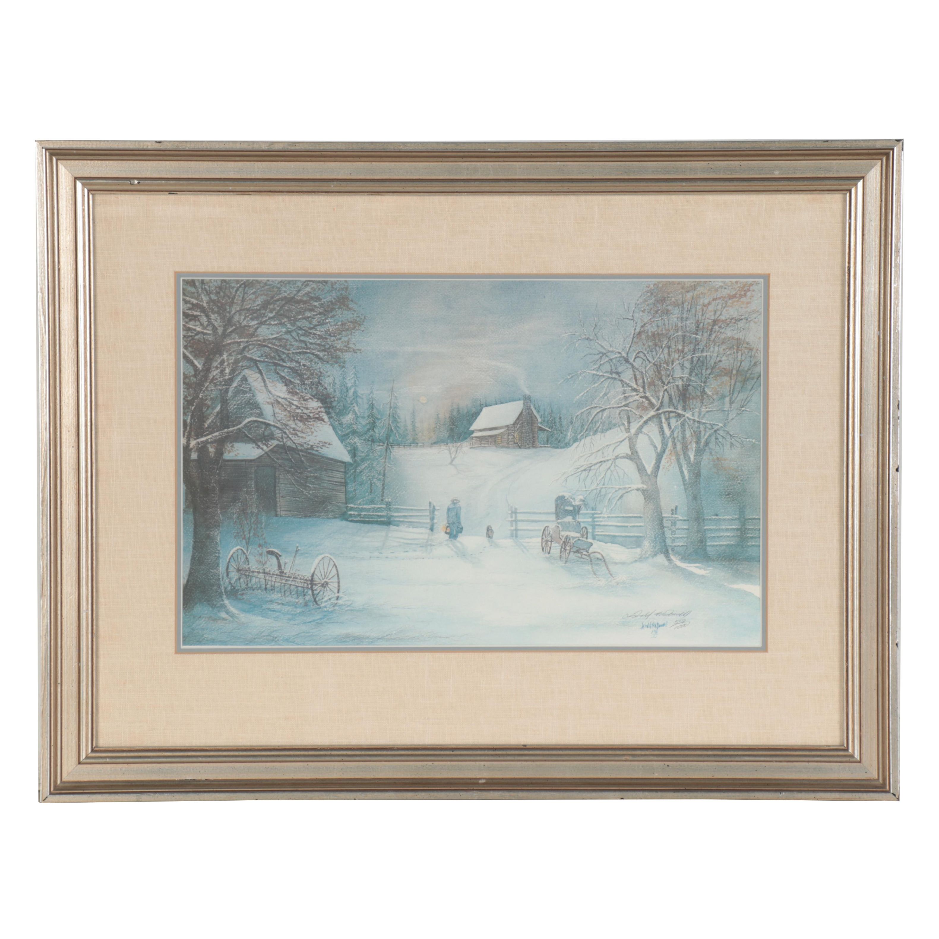 Arnold McDowell Offset Lithograph "Best Friends