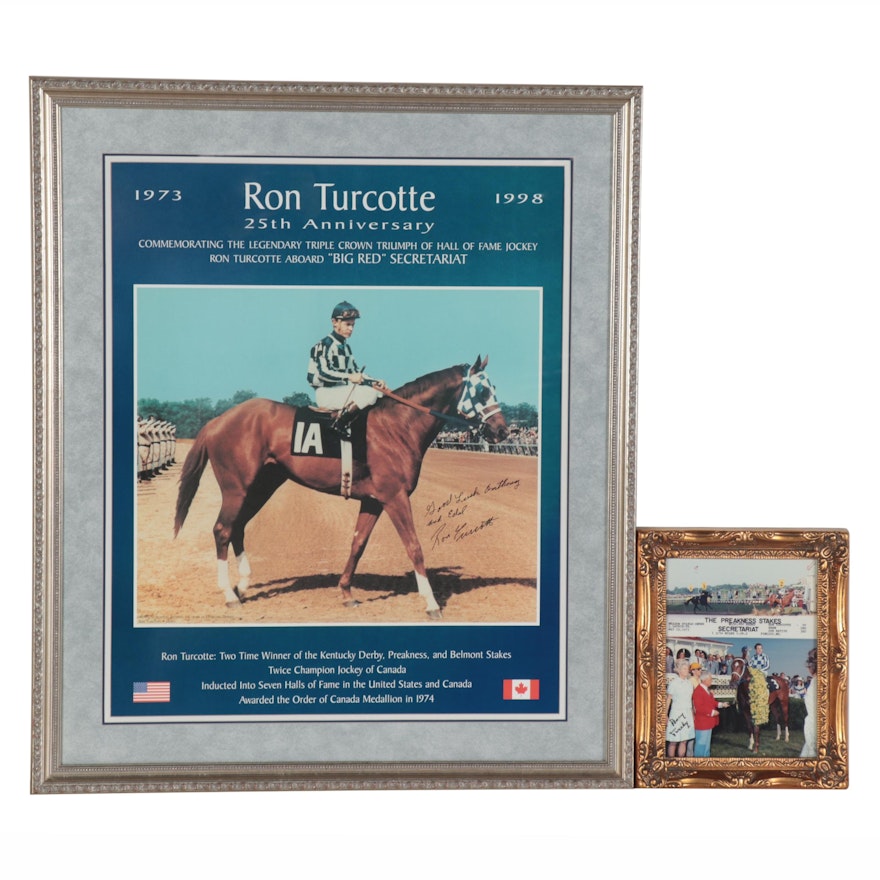Ron Turcotte Signed, 25th Anniversary "Big Red" Poster & Signed Preakness Photo