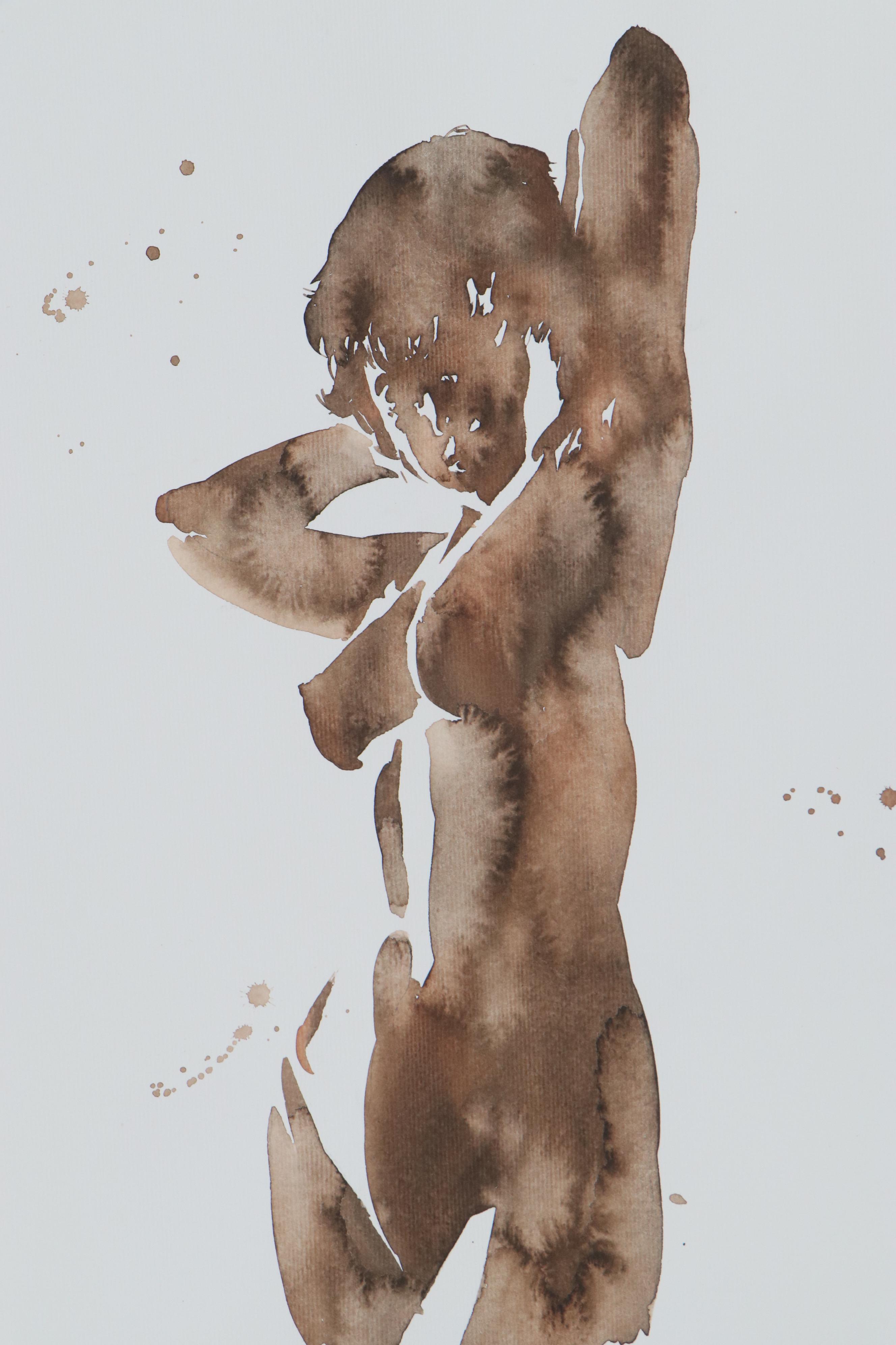 Anastasija Serdnova Watercolor Painting of Female Nude, 2020