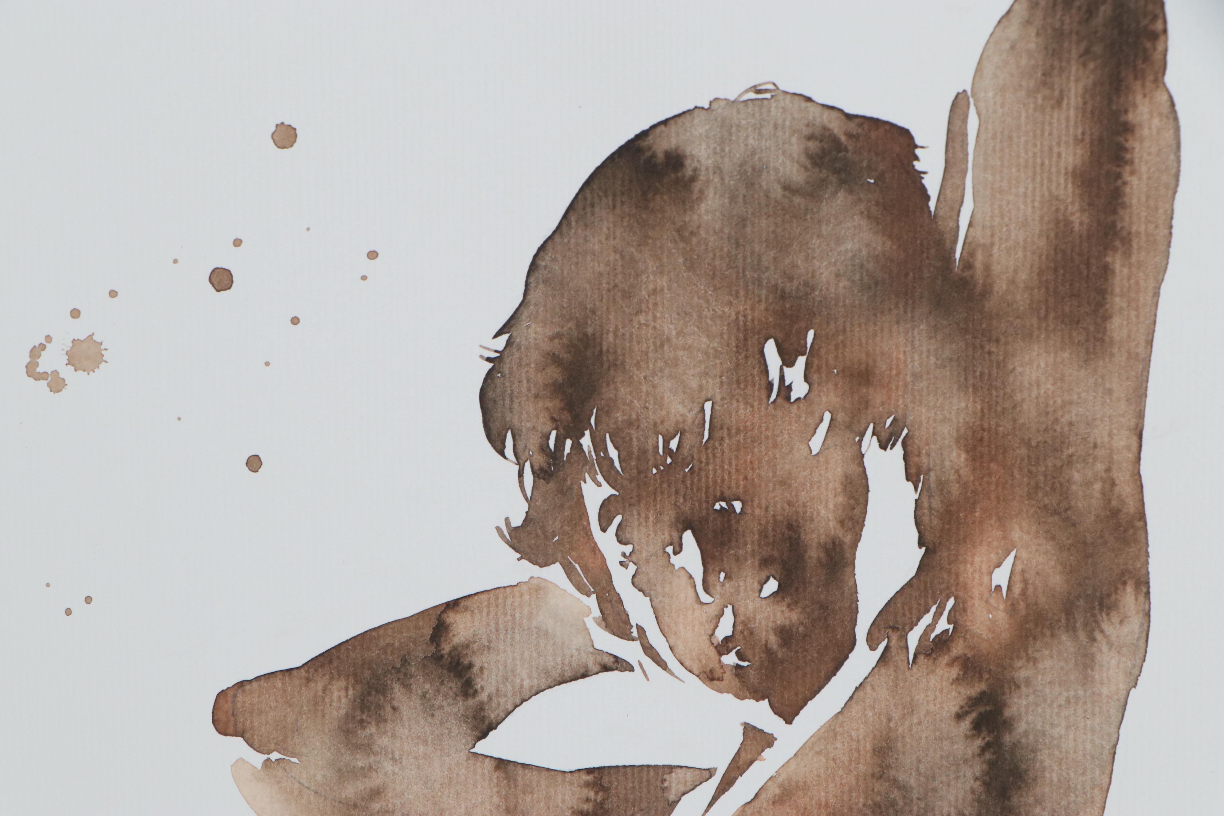 Anastasija Serdnova Watercolor Painting of Female Nude, 2020