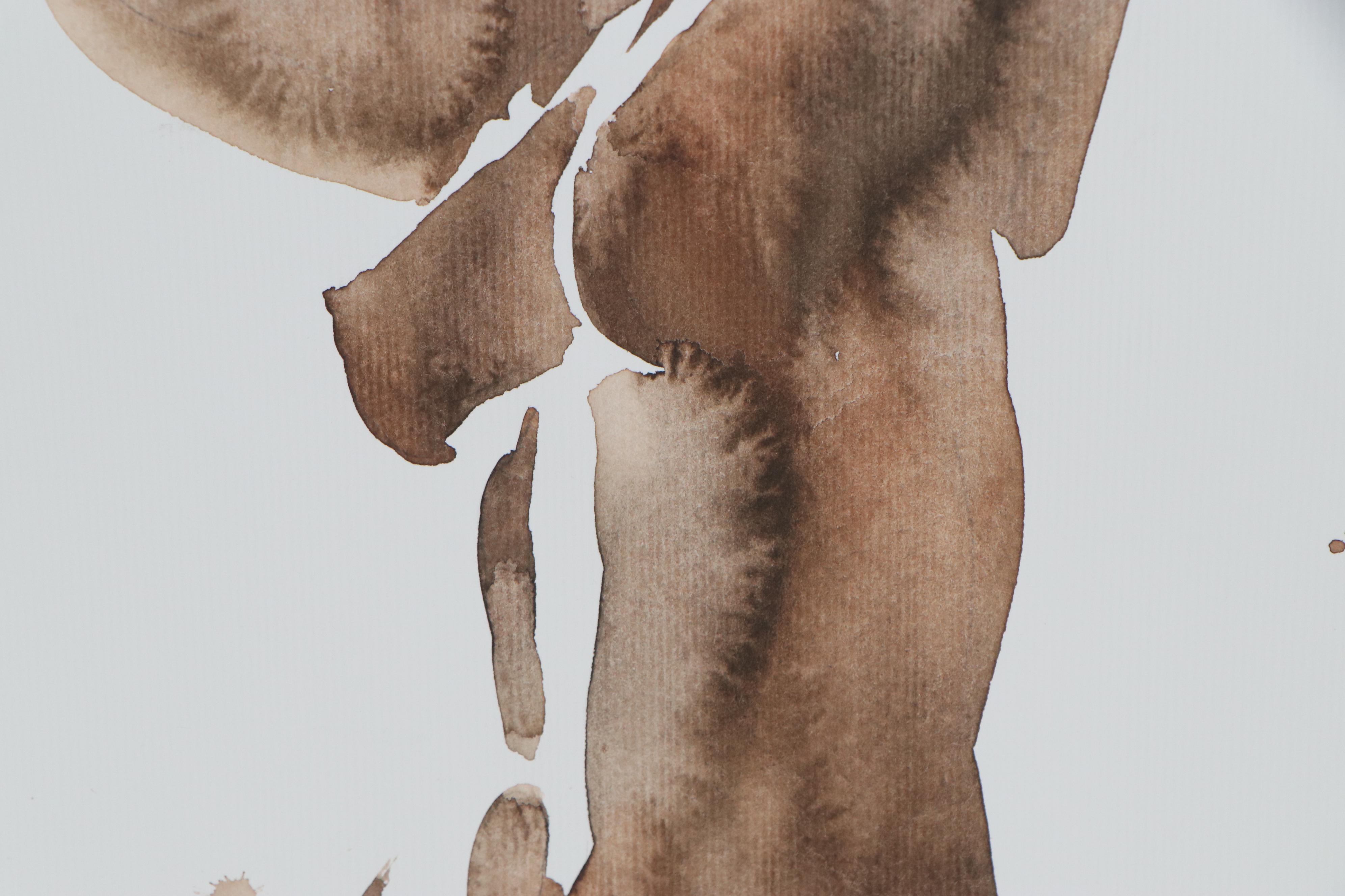 Anastasija Serdnova Watercolor Painting of Female Nude, 2020