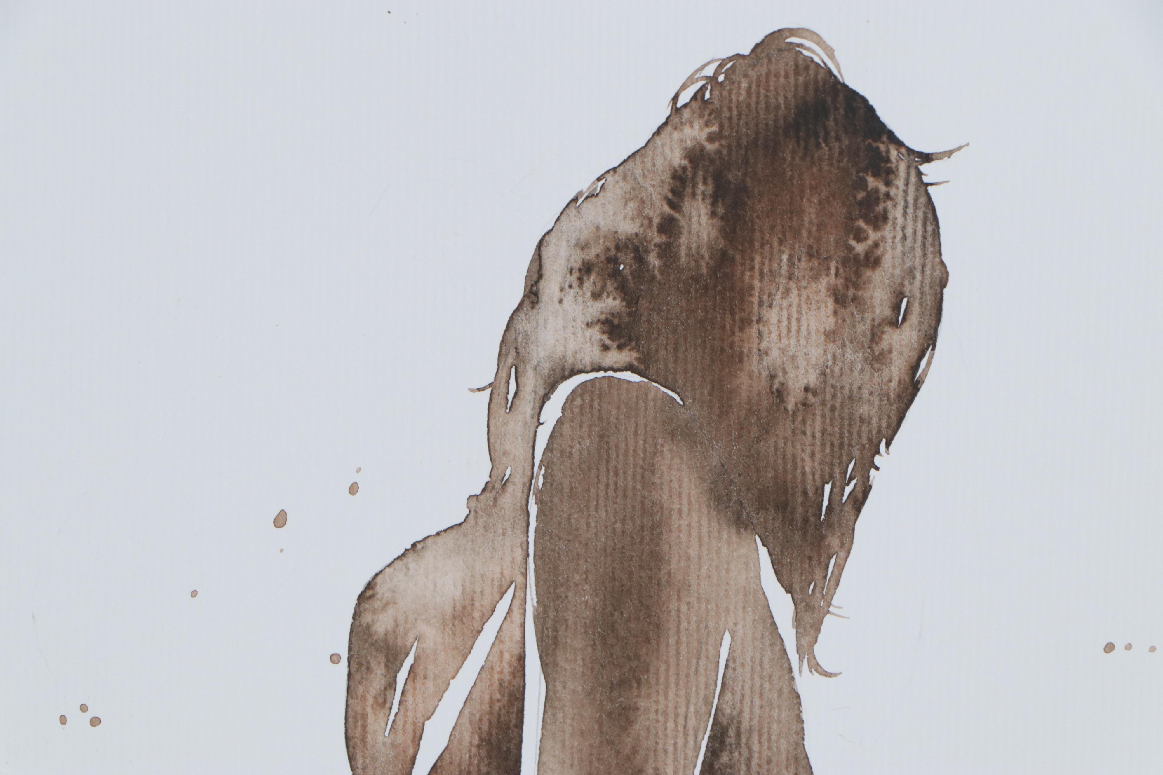 Anastasija Serdnova Watercolor Painting of Female Nude, 2020