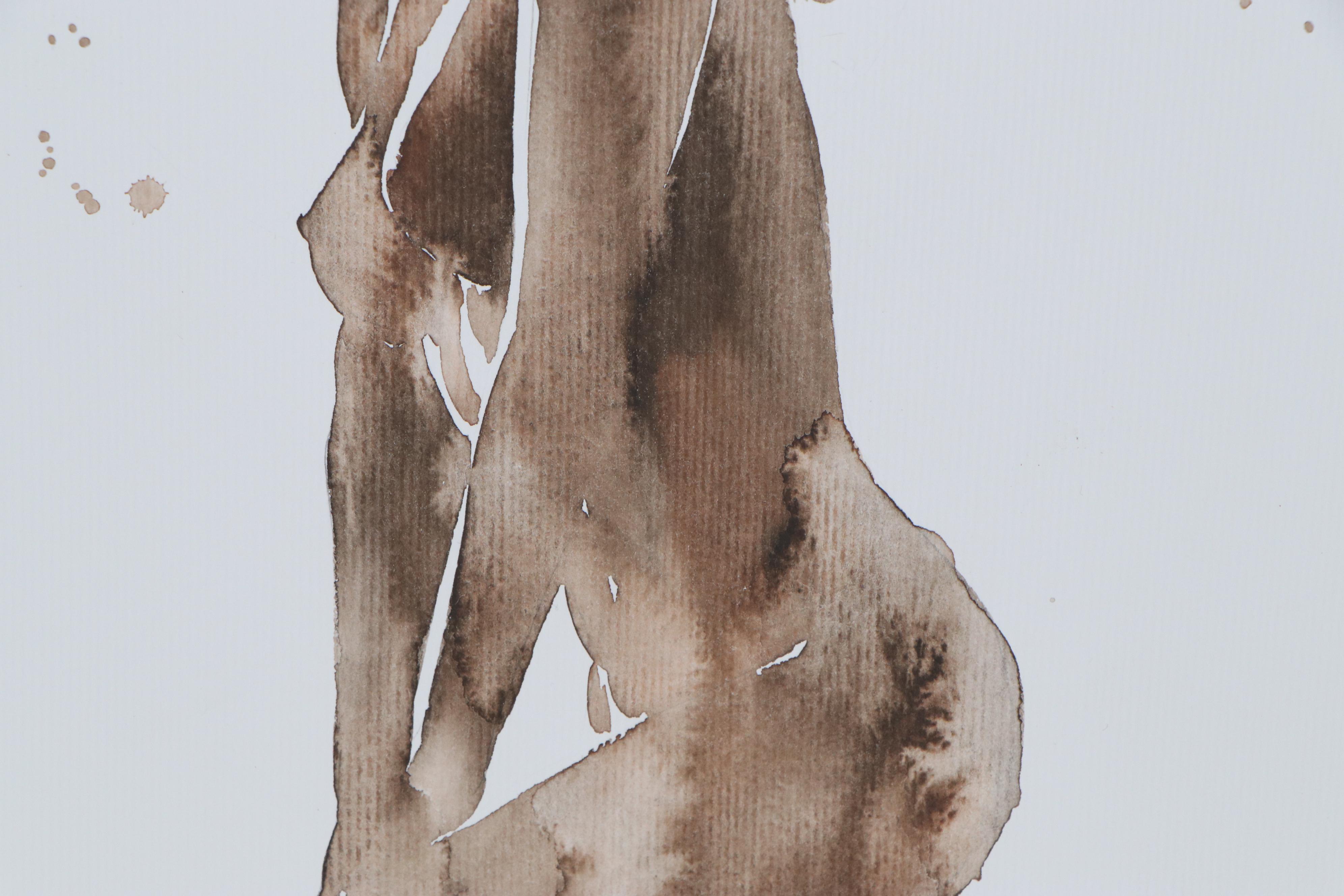 Anastasija Serdnova Watercolor Painting of Female Nude, 2020