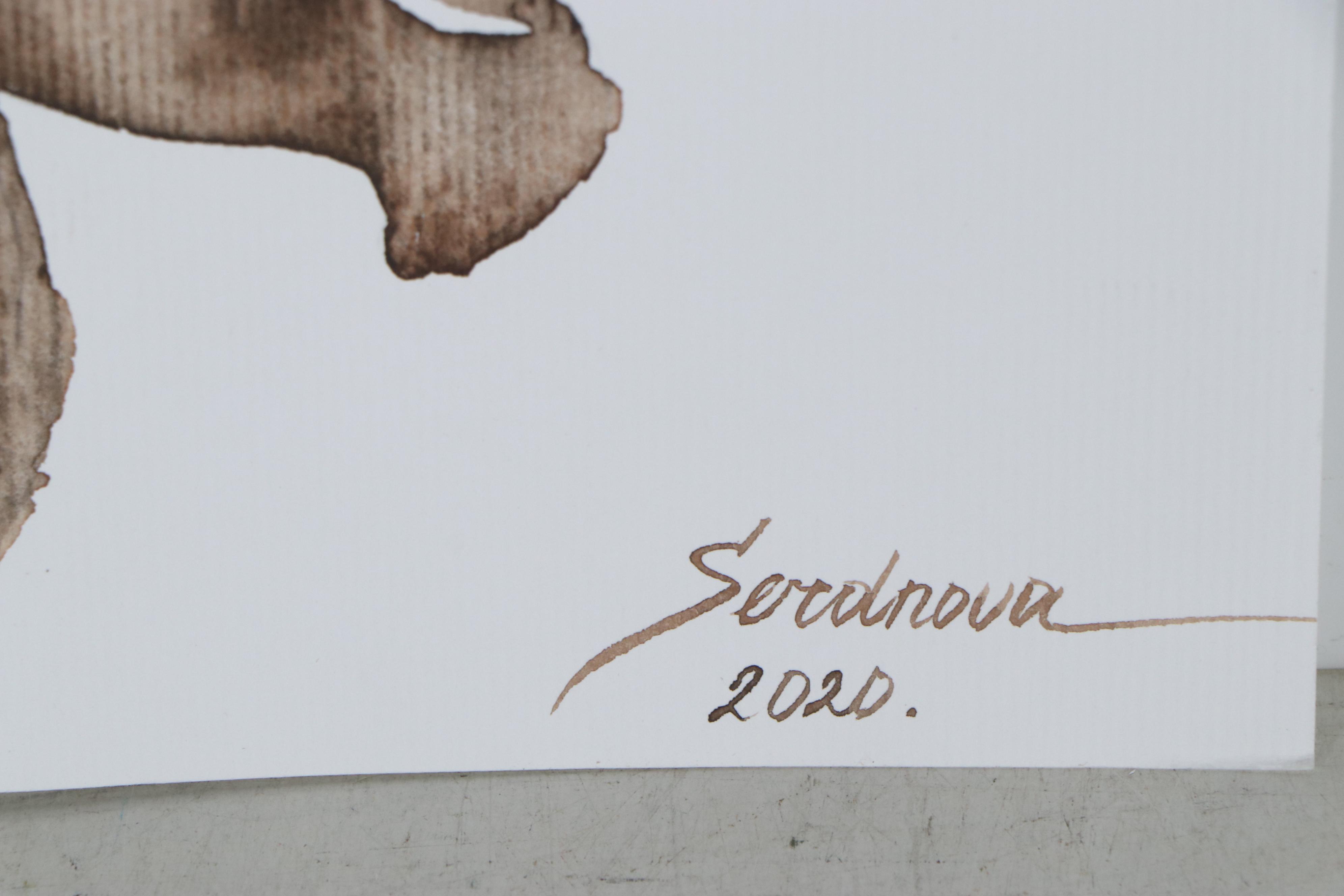 Anastasija Serdnova Watercolor Painting of Female Nude, 2020