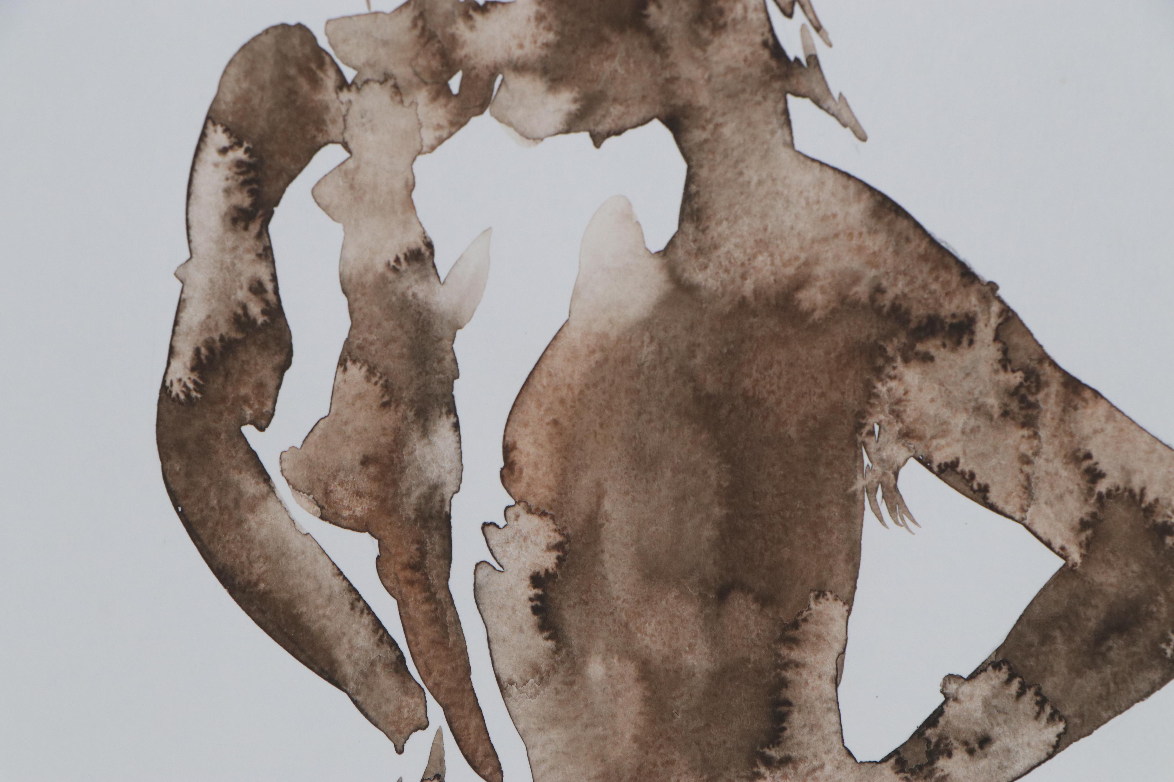 Anastasija Serdnova Watercolor Painting of Female Nude, 2020