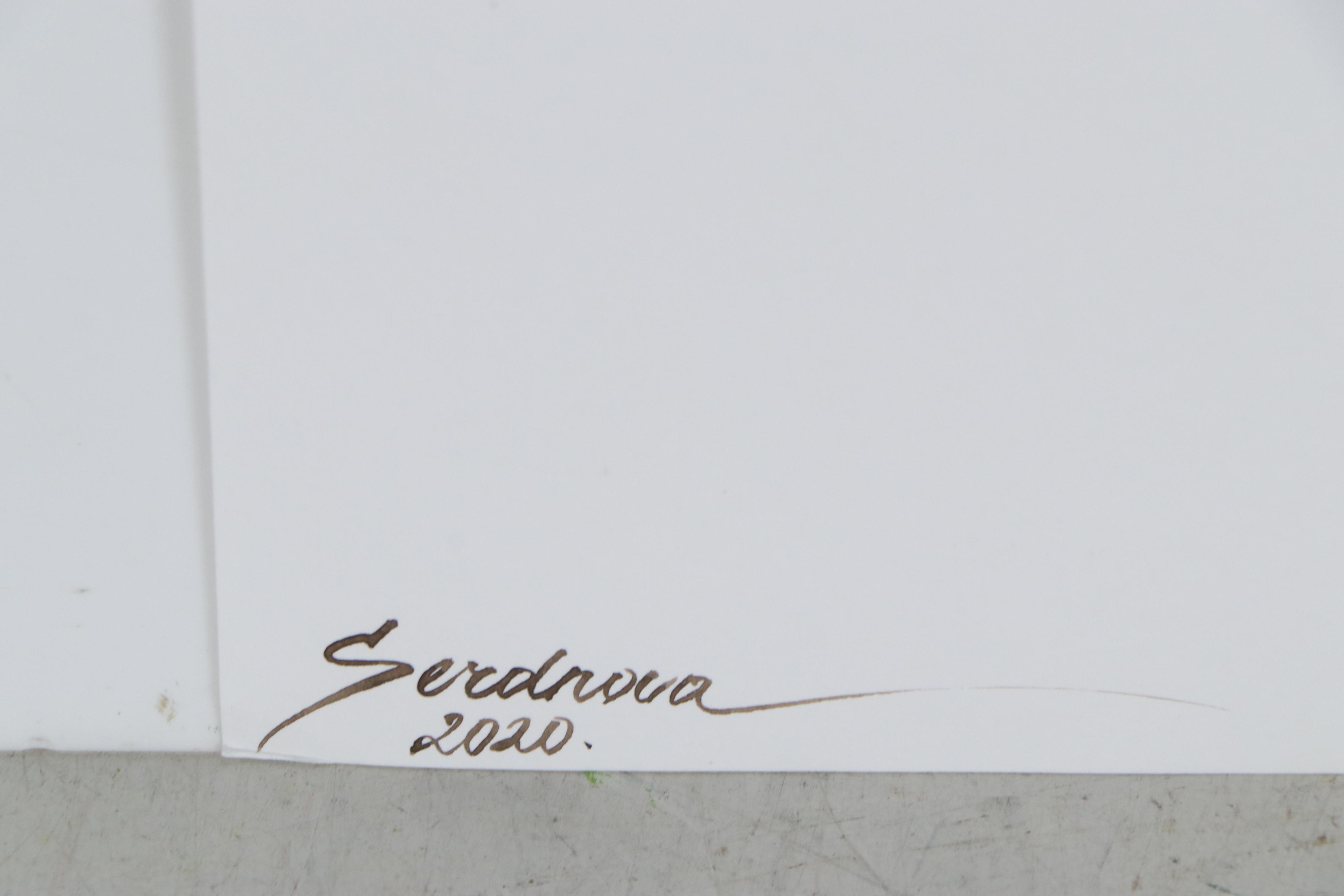 Anastasija Serdnova Watercolor Painting of Female Nude, 2020