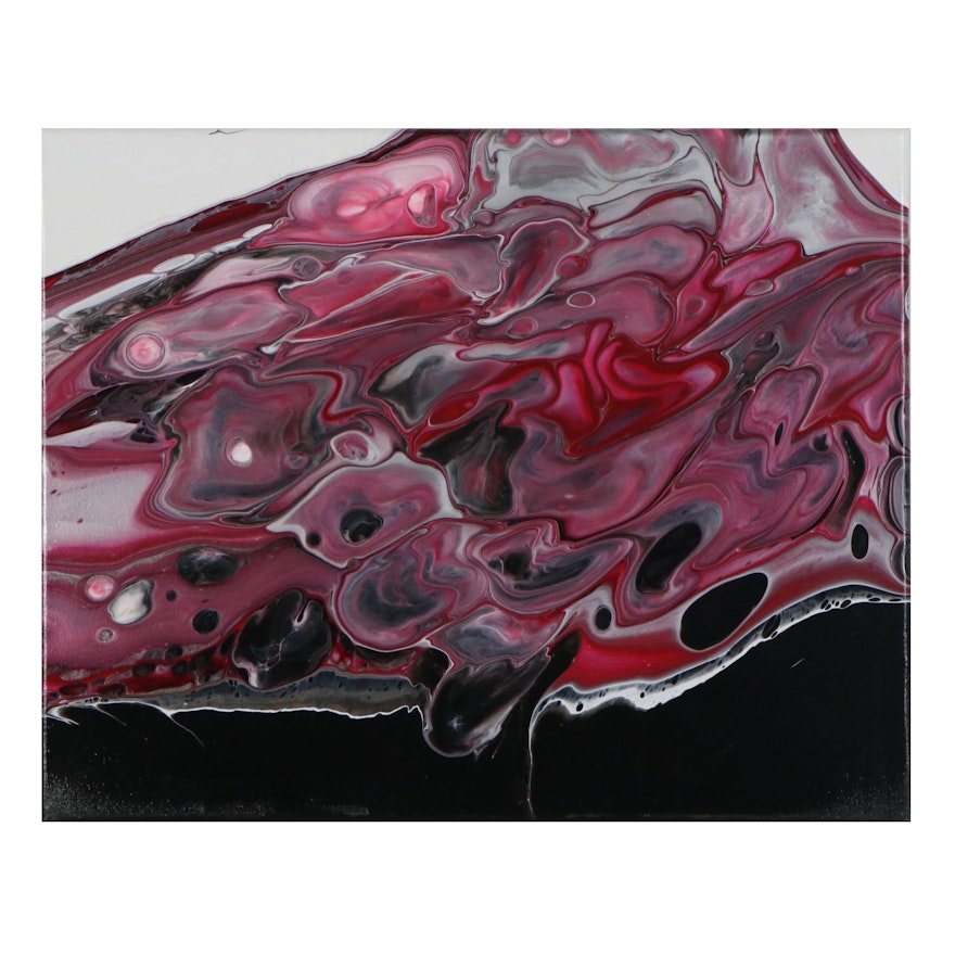 Ricky Boerner Abstract Acrylic Pour Painting, 2021