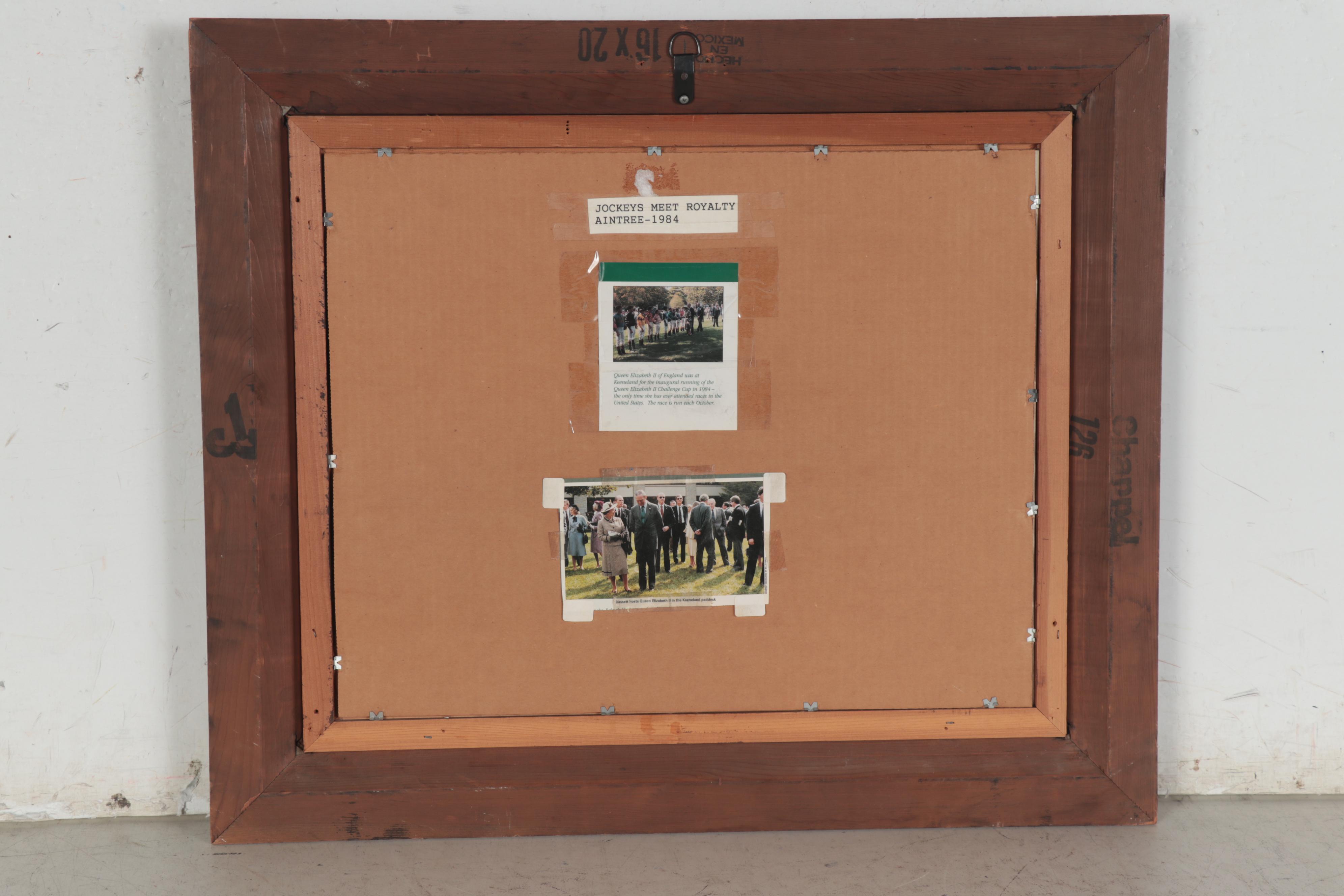 Bill Straus Photograph of Queen Elizabeth Meeting Jockeys, Keeneland, 1984
