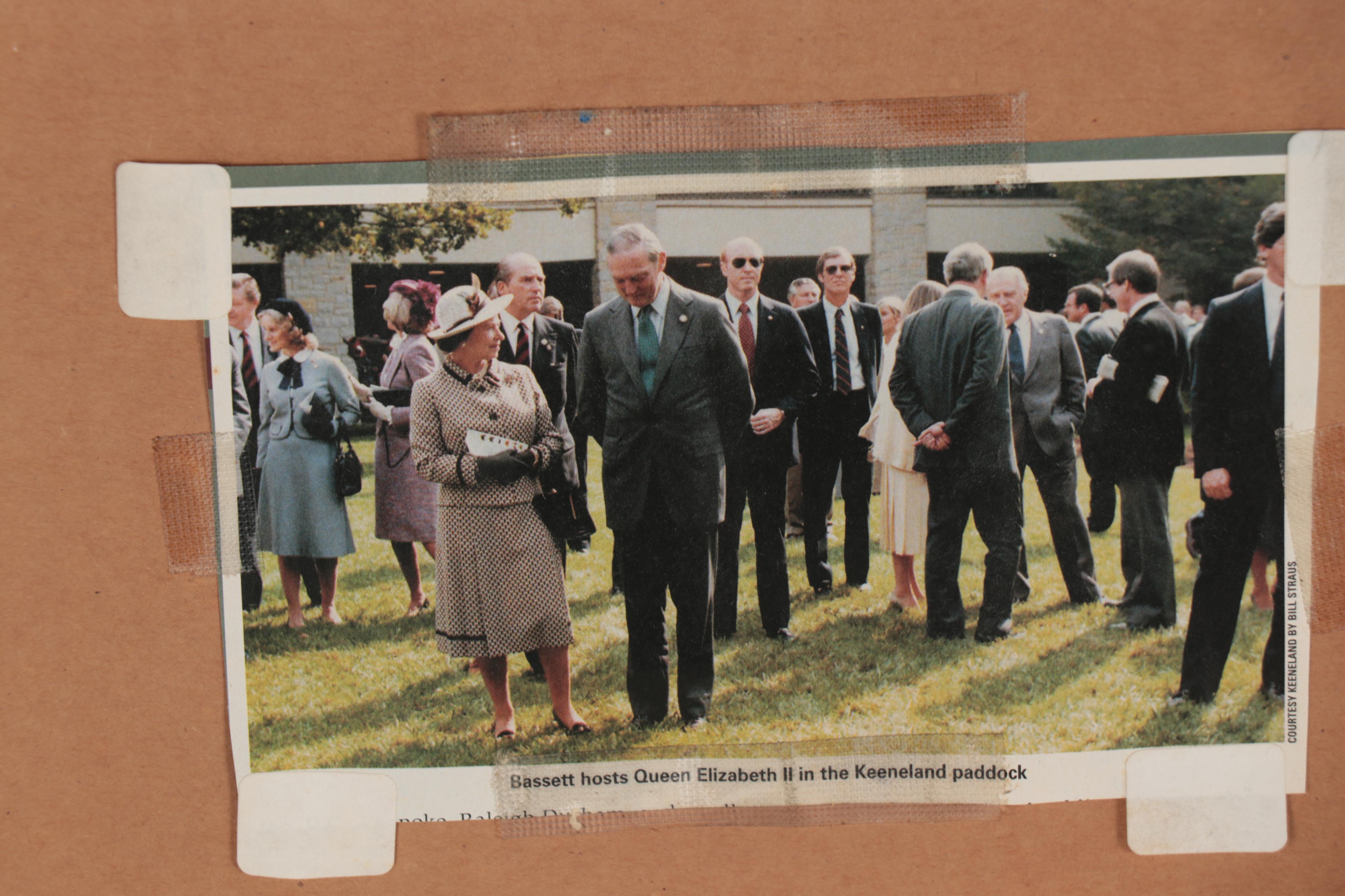 Bill Straus Photograph of Queen Elizabeth Meeting Jockeys, Keeneland, 1984