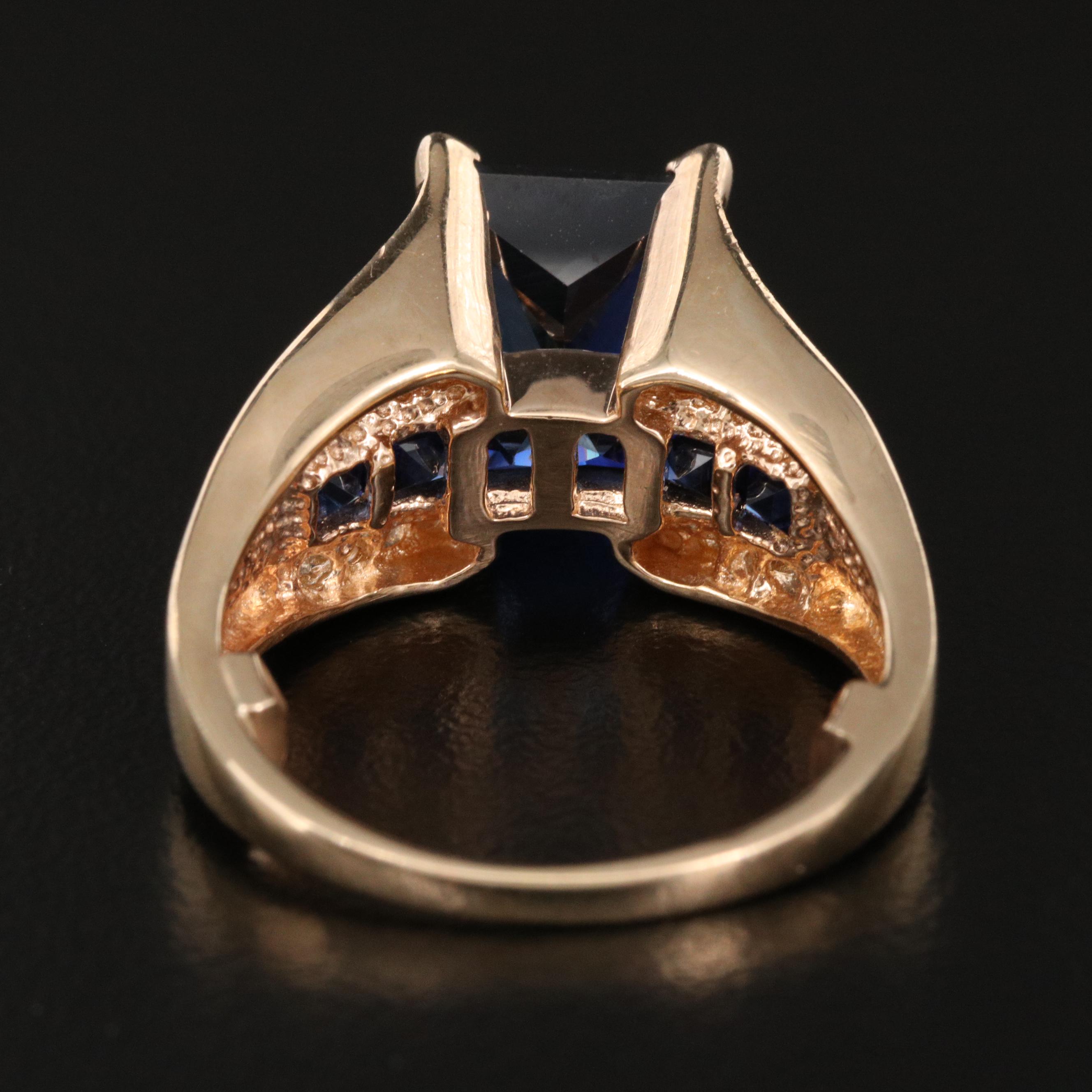 10K Sapphire and Diamond Ring