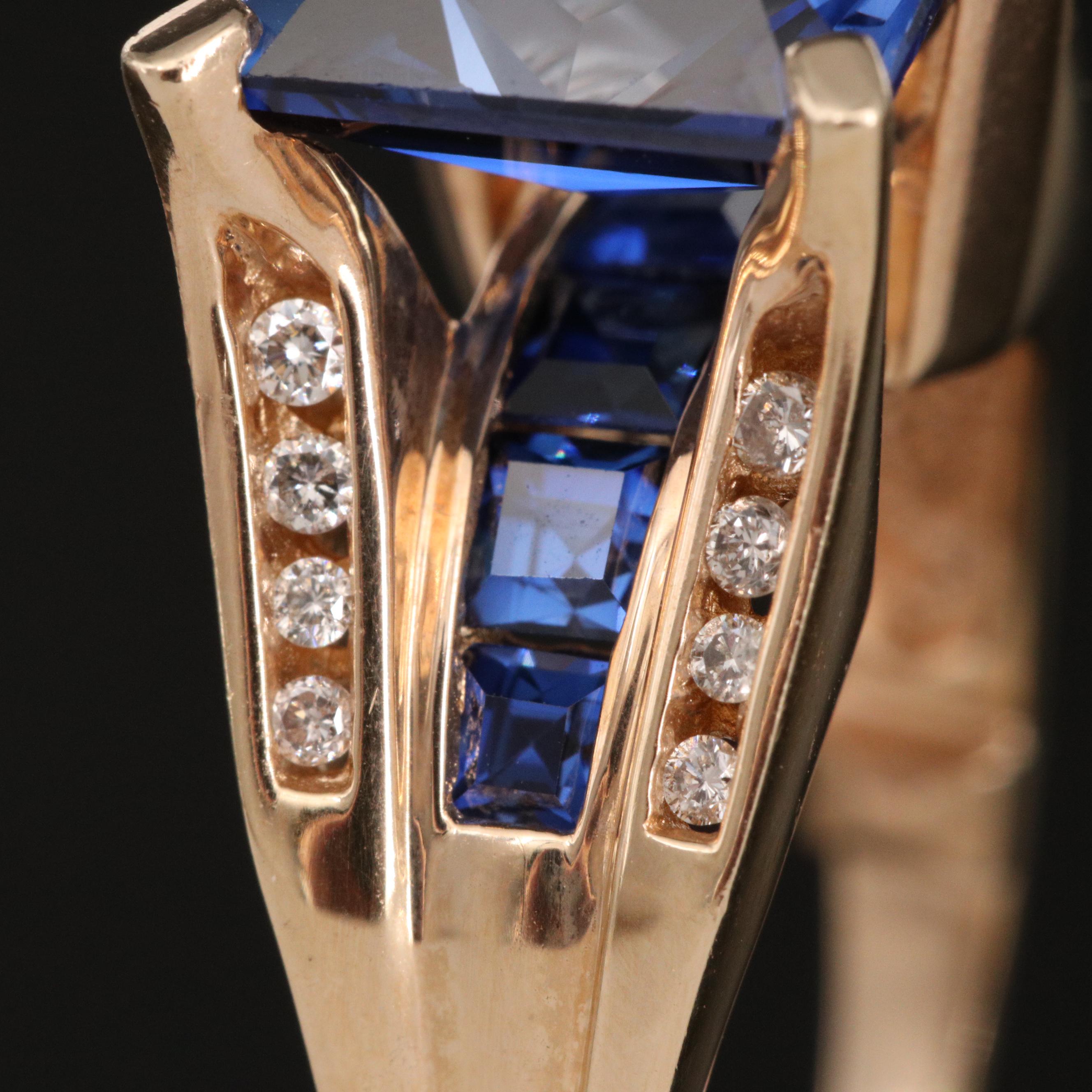 10K Sapphire and Diamond Ring