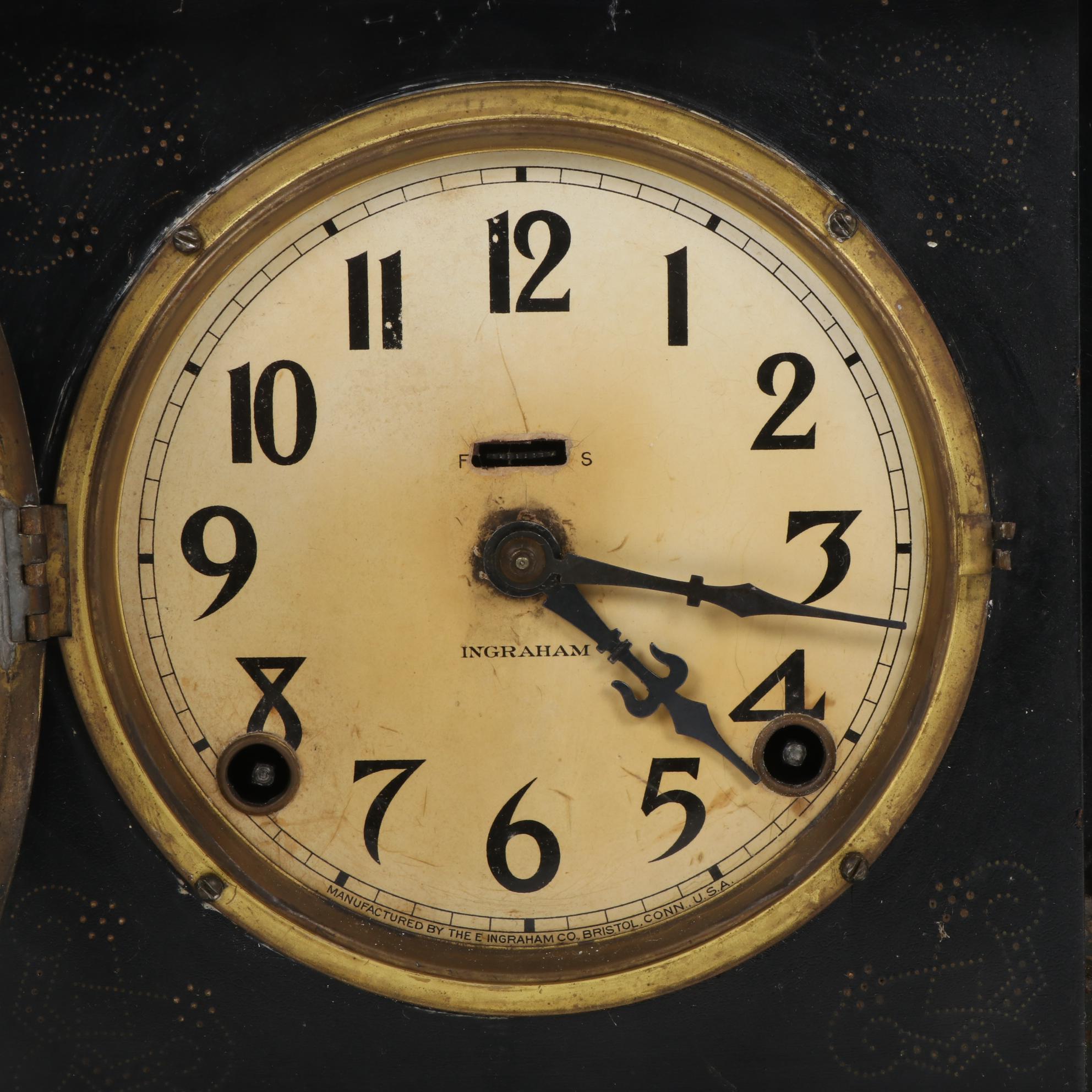 E. Ingraham Adamantine Mantel Clock, Early 20th Century