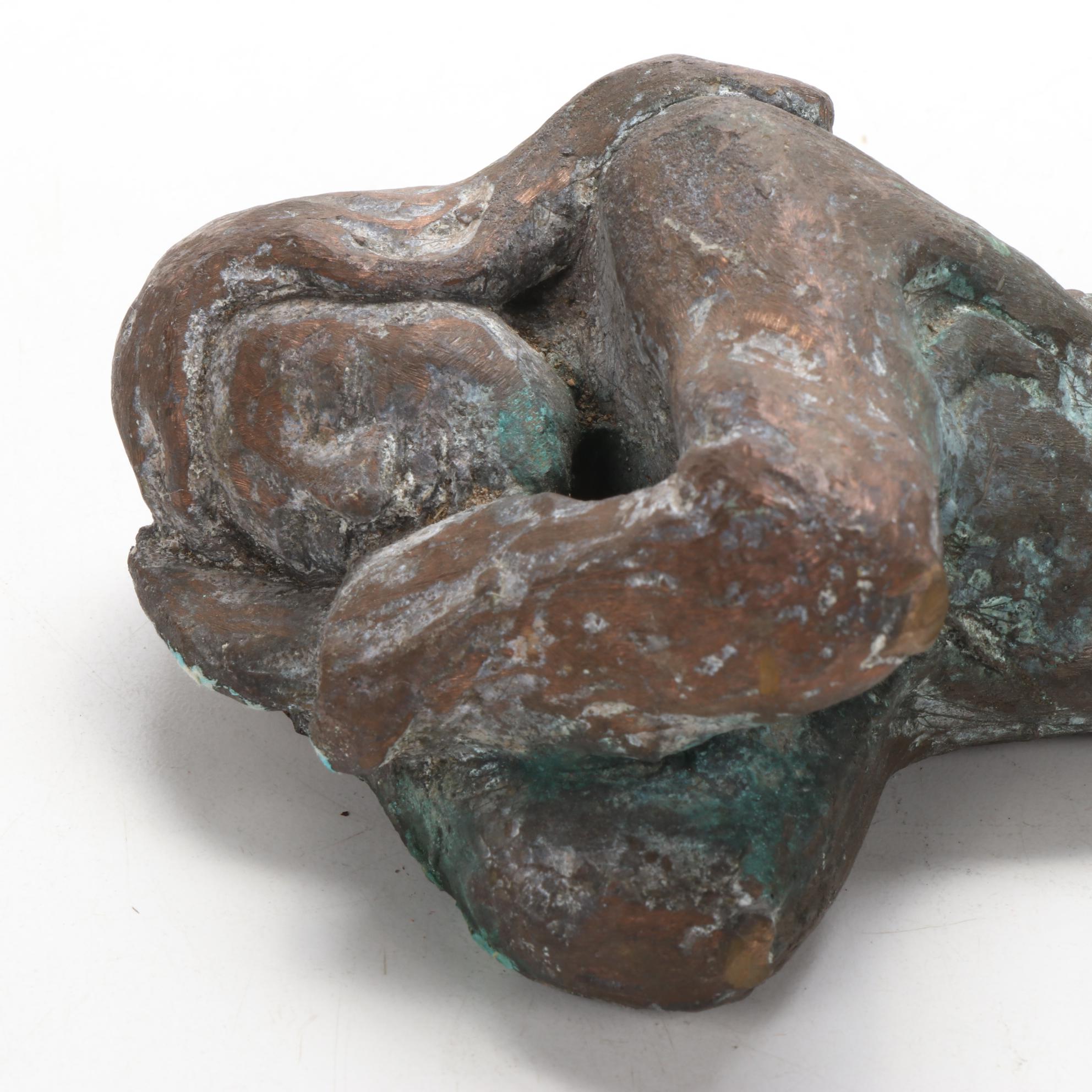 Barbara Sweney Bronze Sculpture of Resting Female Figure, Mid-Late 20th Century