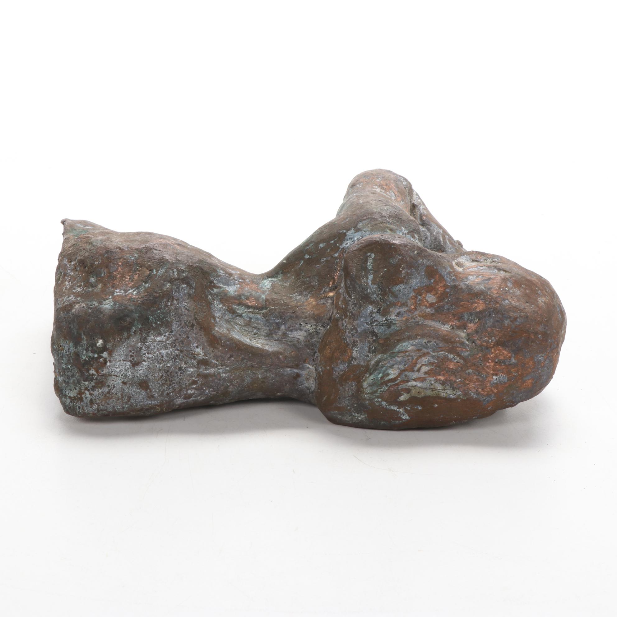 Barbara Sweney Bronze Sculpture of Resting Female Figure, Mid-Late 20th Century