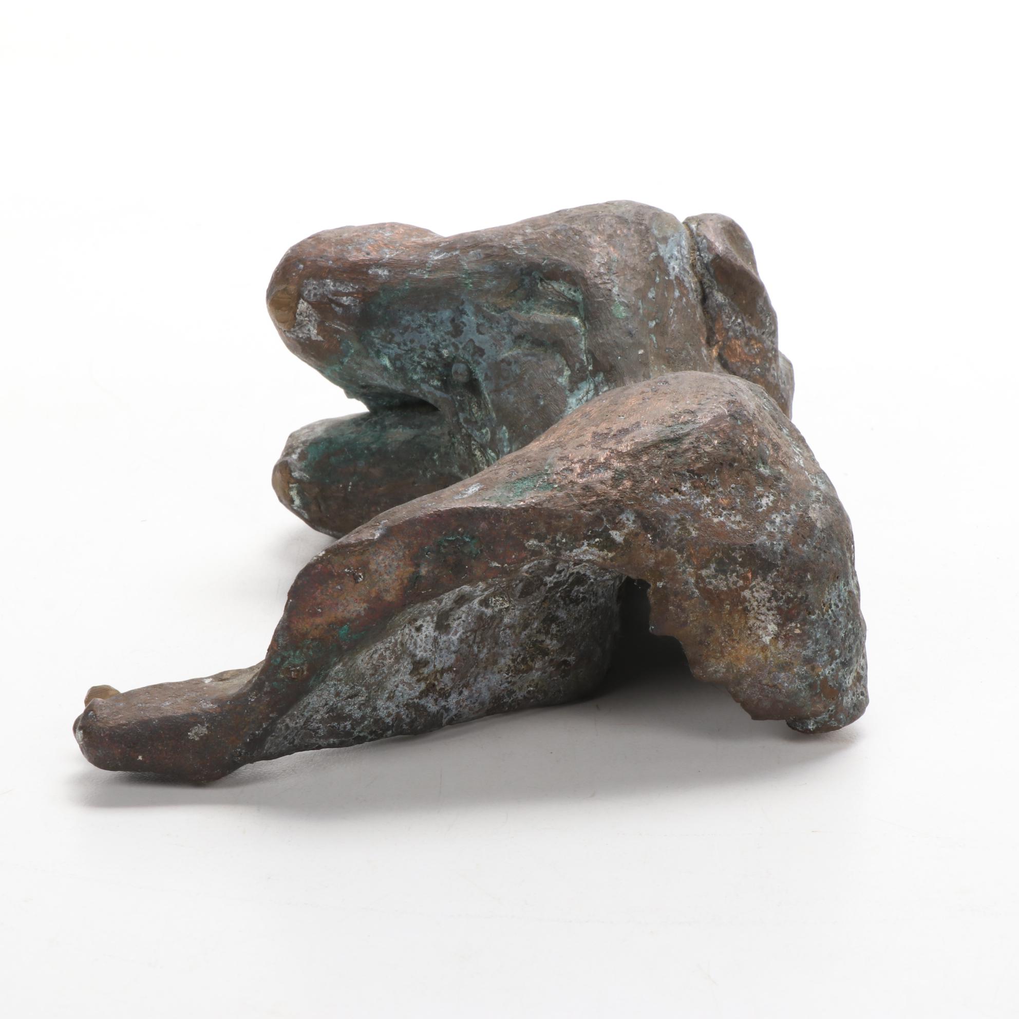 Barbara Sweney Bronze Sculpture of Resting Female Figure, Mid-Late 20th Century