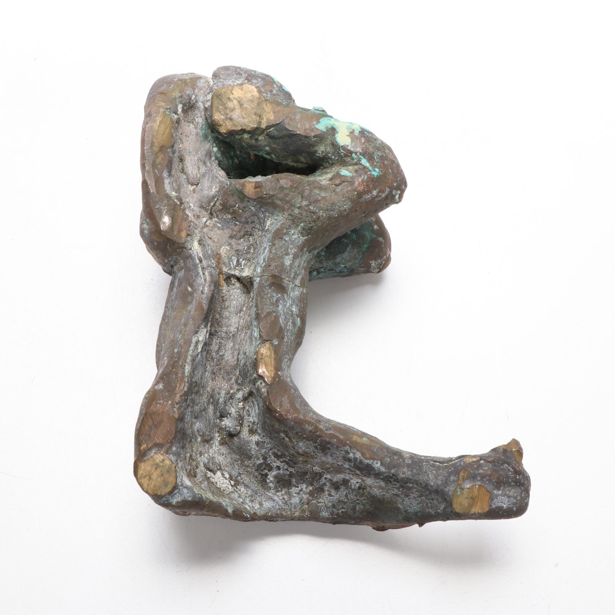 Barbara Sweney Bronze Sculpture of Resting Female Figure, Mid-Late 20th Century